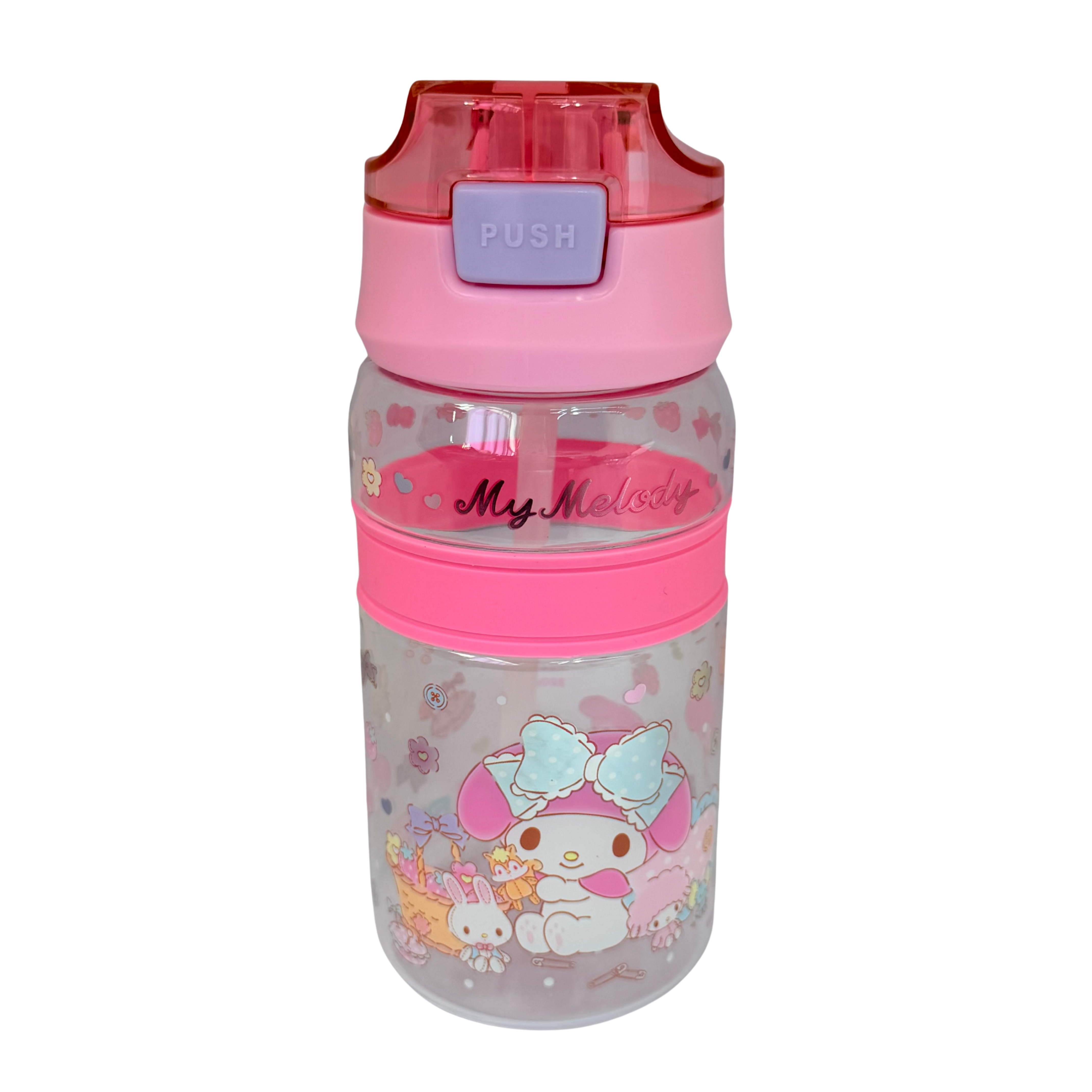 My Melody 550ml BPA & BPS Free Water Bottle w/ Straw & Neck Strap 膠水樽連飲管