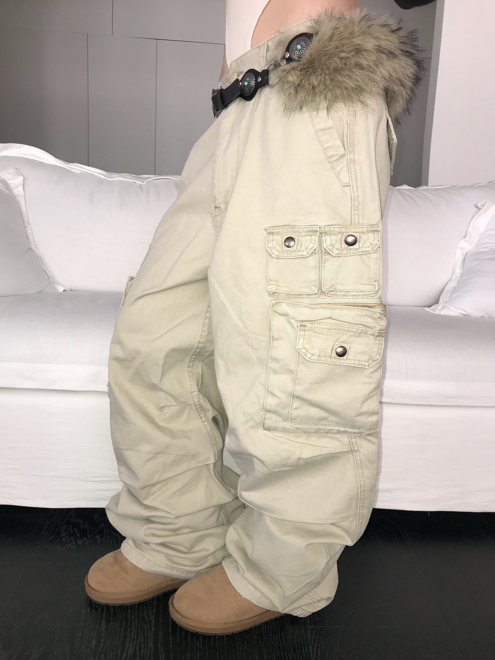 Multi-Pocket Wide-Leg Cargo Pants