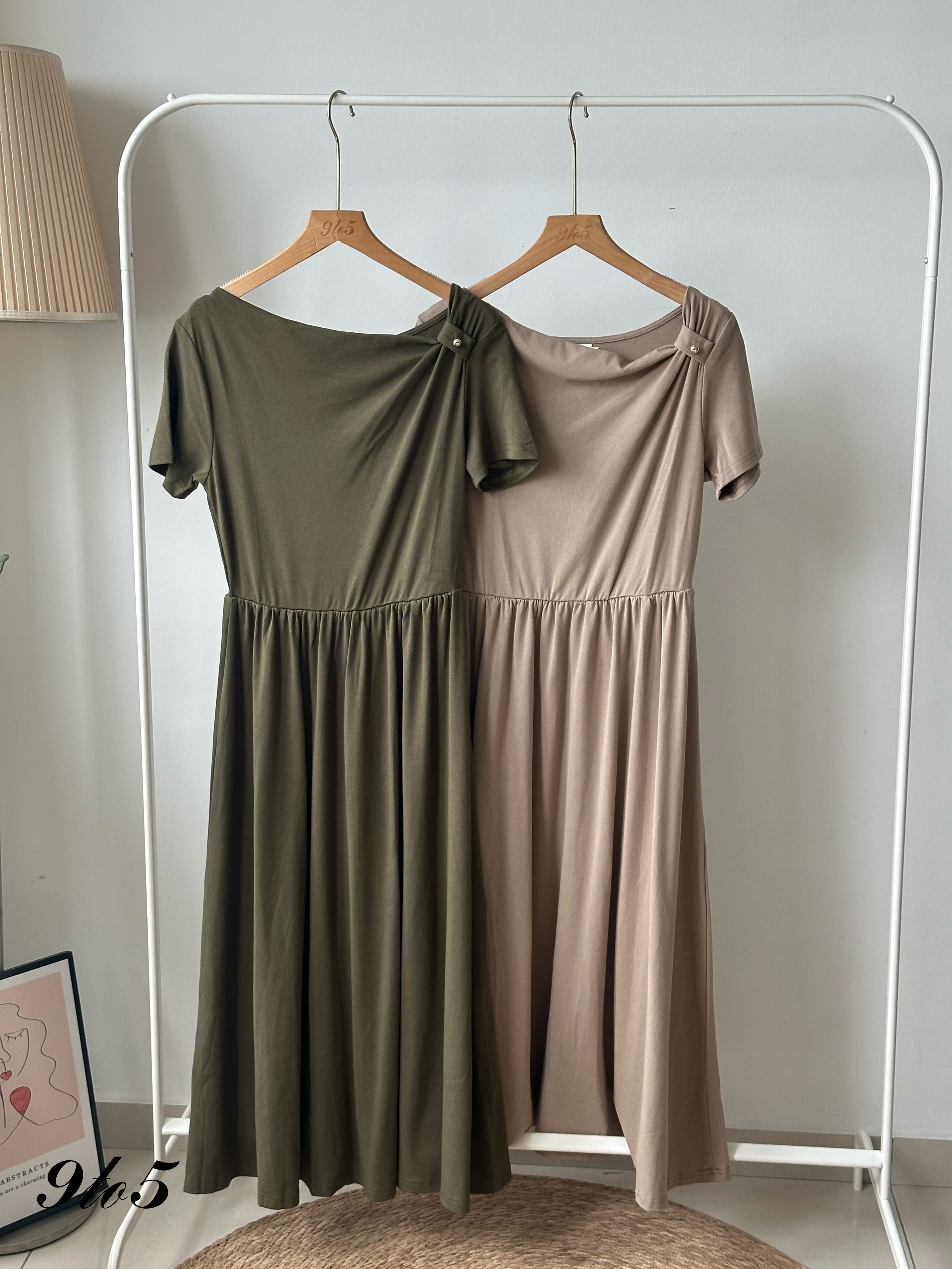 D2341 One-Shoulder Dress - 4 Colors 