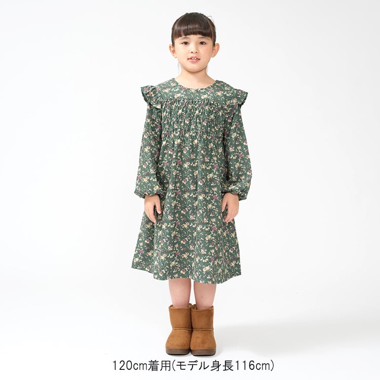 🆕【⭐訂購⭐】 🇯🇵日本直送 🌀小碎花 燈芯絨 長袖襯衫 連身裙🌀[ELHA-0119][261002]