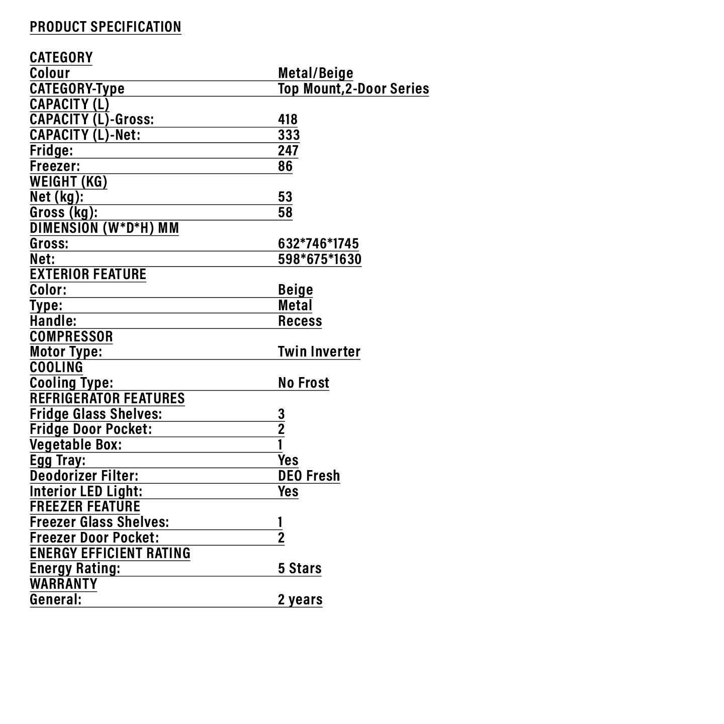 Haier 418L Twin Inverter Refrigerator (HRF-IT418XM)