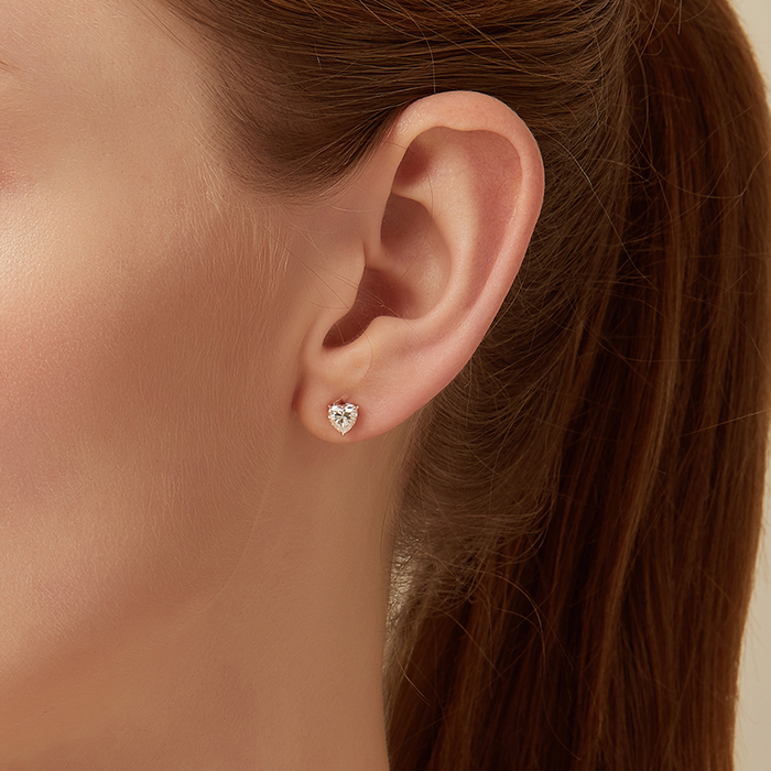 DIDIER DUBOT Moi 玫瑰金單隻心型耳環 (JDHER4S04SC)