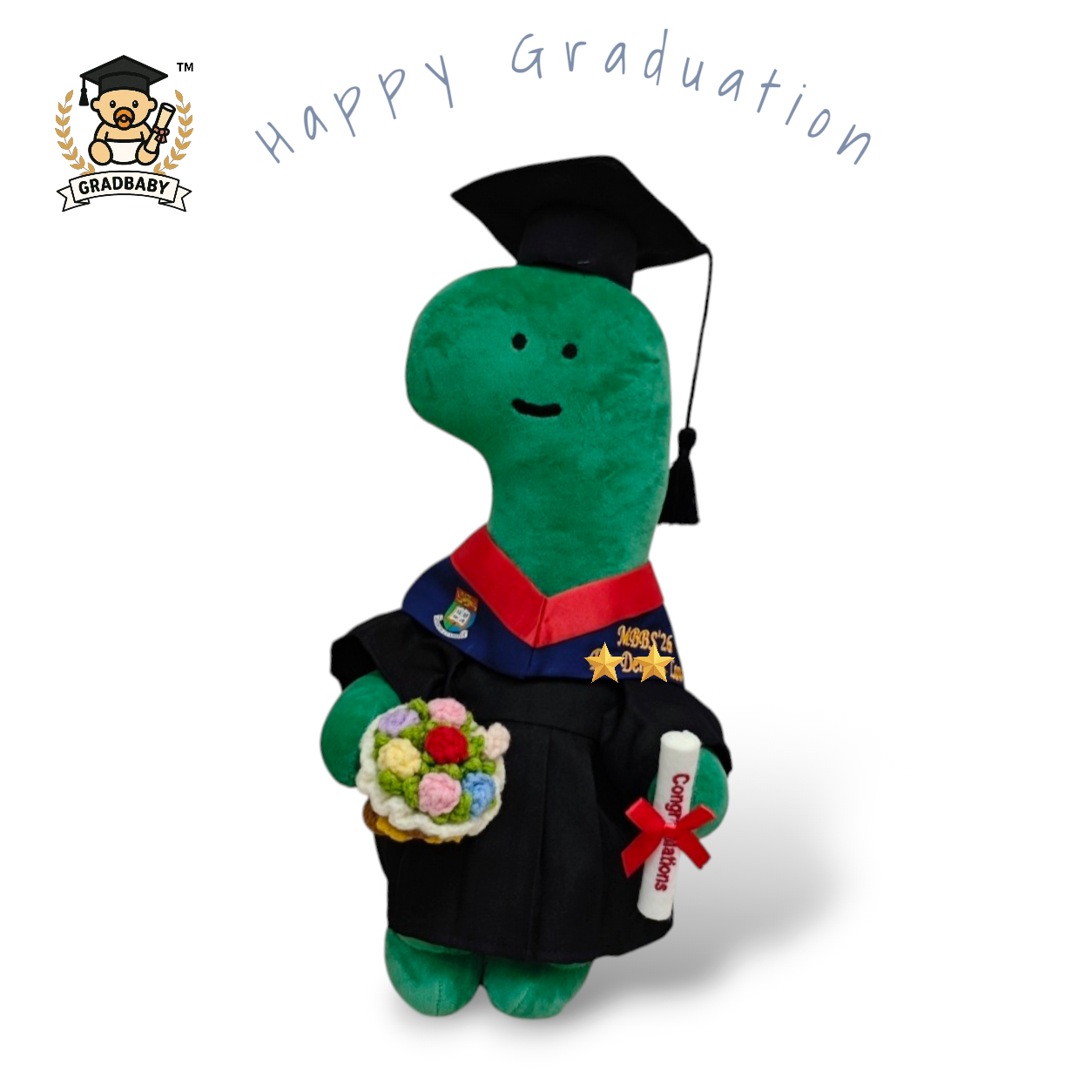 香港大學 Joguman 畢業公仔 32CM 可加繡英文名字及年份 HKU 畢業禮物 正版香港現貨 GradBaby