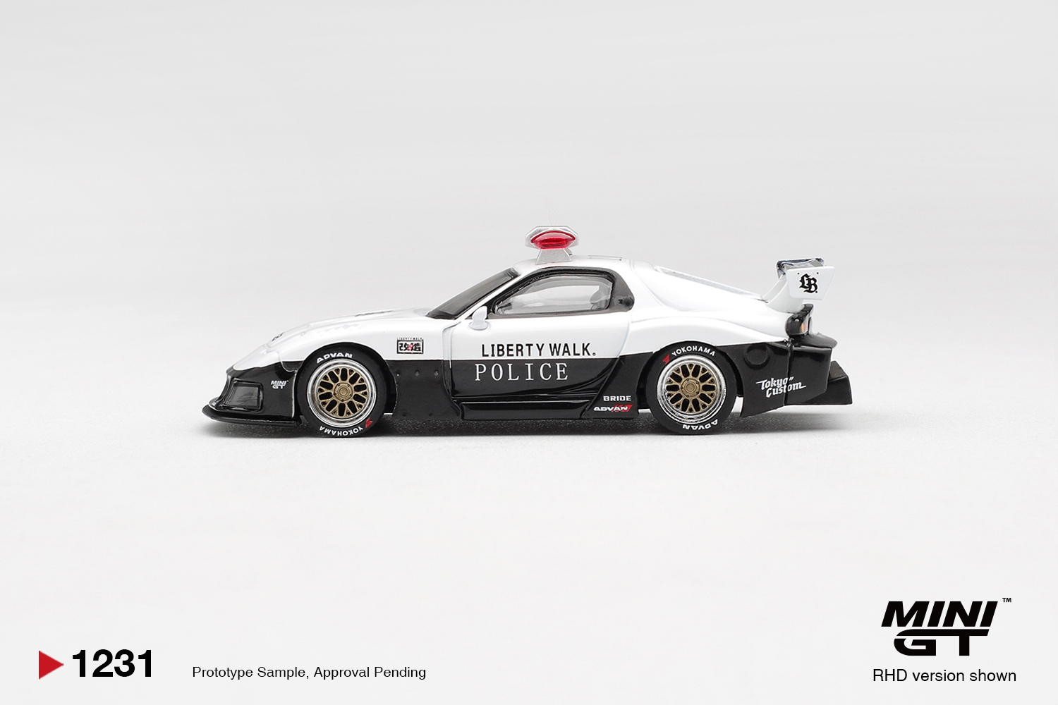 【現貨】MINI GT 1231 MAZDA RX7 LB-Super Silhouette Police | MINIGT 1231 盒裝