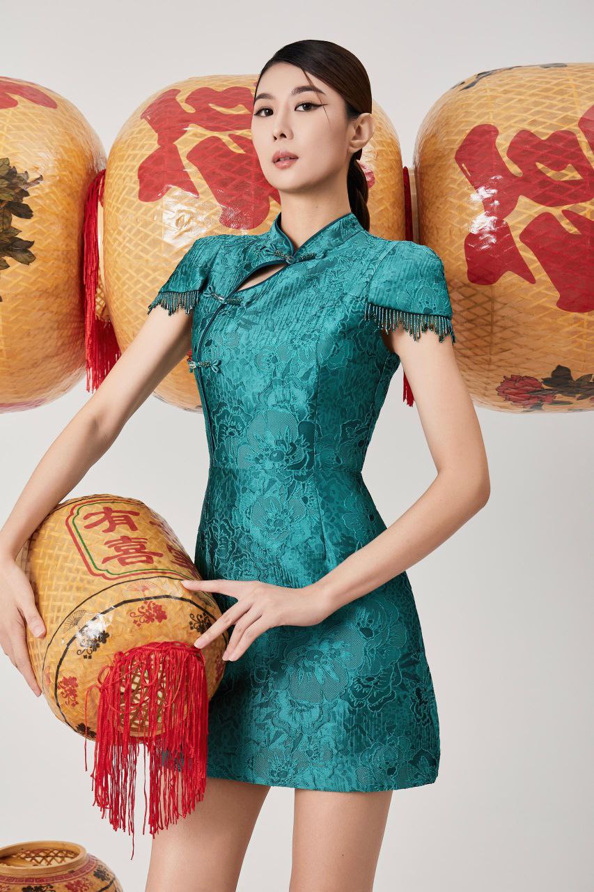 修身旗袍连身裙 2113