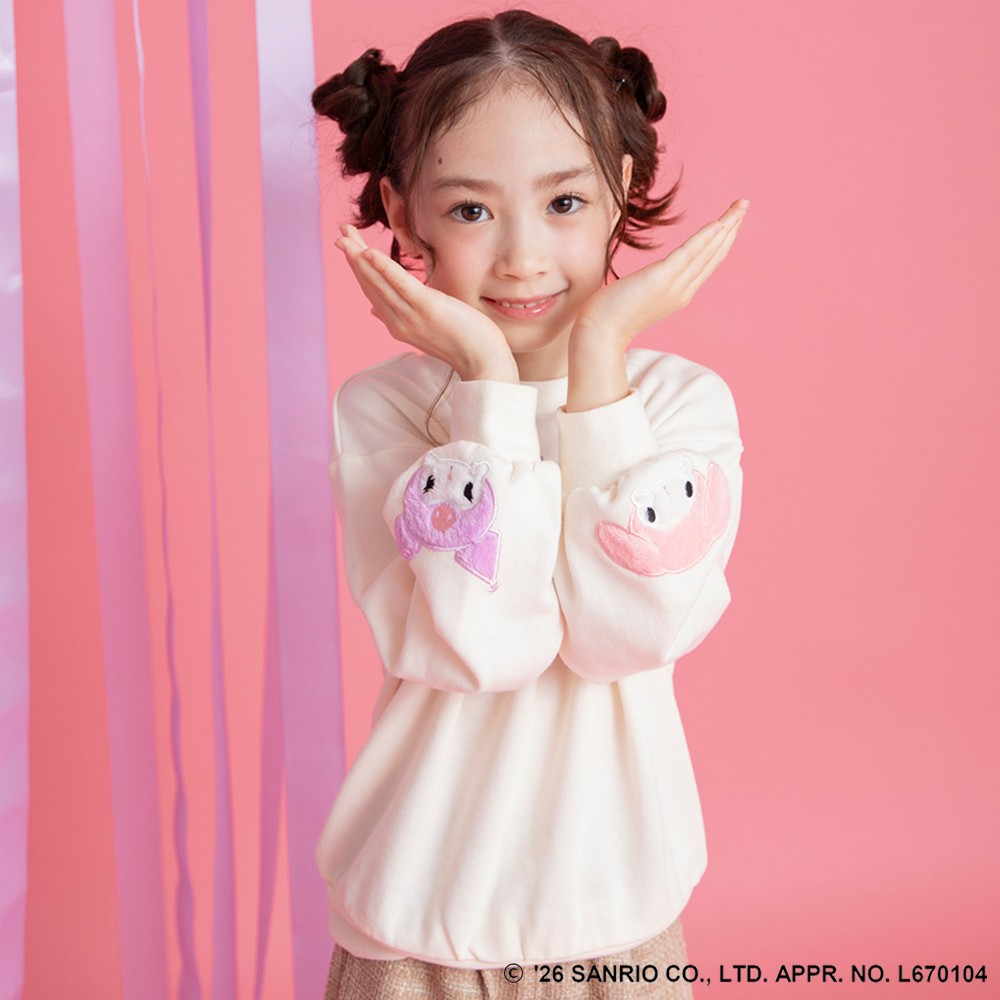 🆕【⭐訂購⭐】🇯🇵日本直送 🌀#Melody n #Kuromi 刺繡圖案 貼花袖口 泡泡袖衛衣[2款選] 🌀 [ELJA-0163][261119]