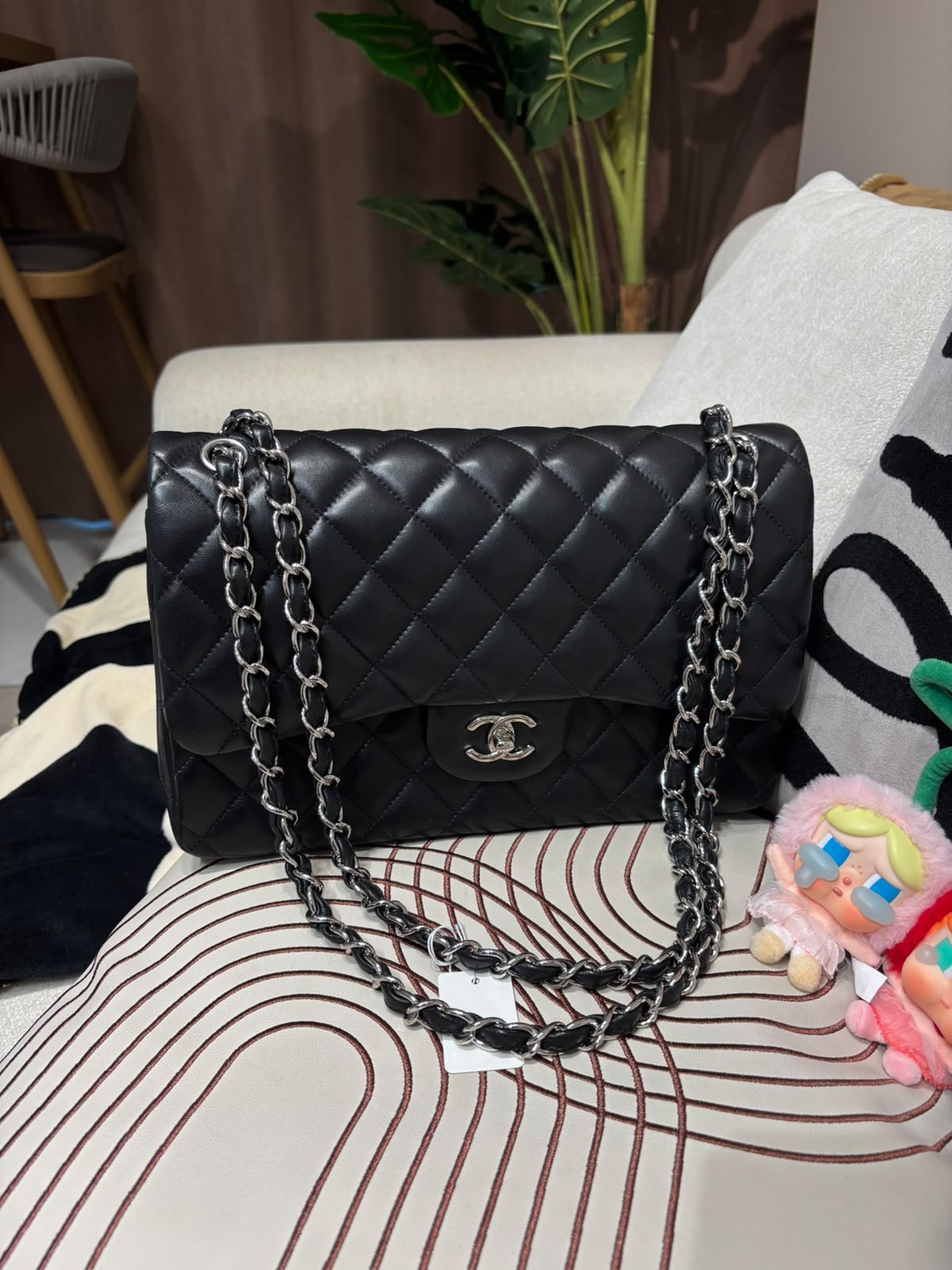 Chanel classic flap 30 A58600 cf30 jumbo lambskin 100%Authentic,98%new ✅card ✅dust bag ✅box 