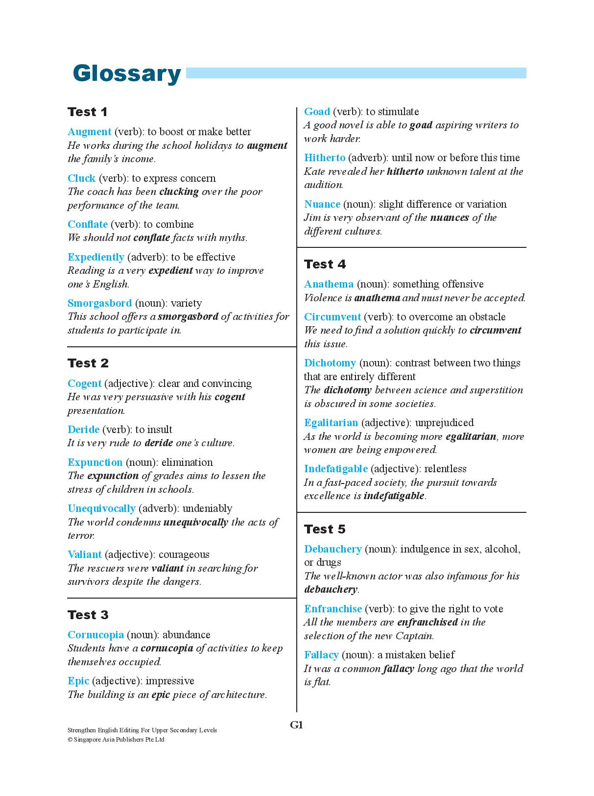 Strengthen English Editing for Upper Secondary Levels