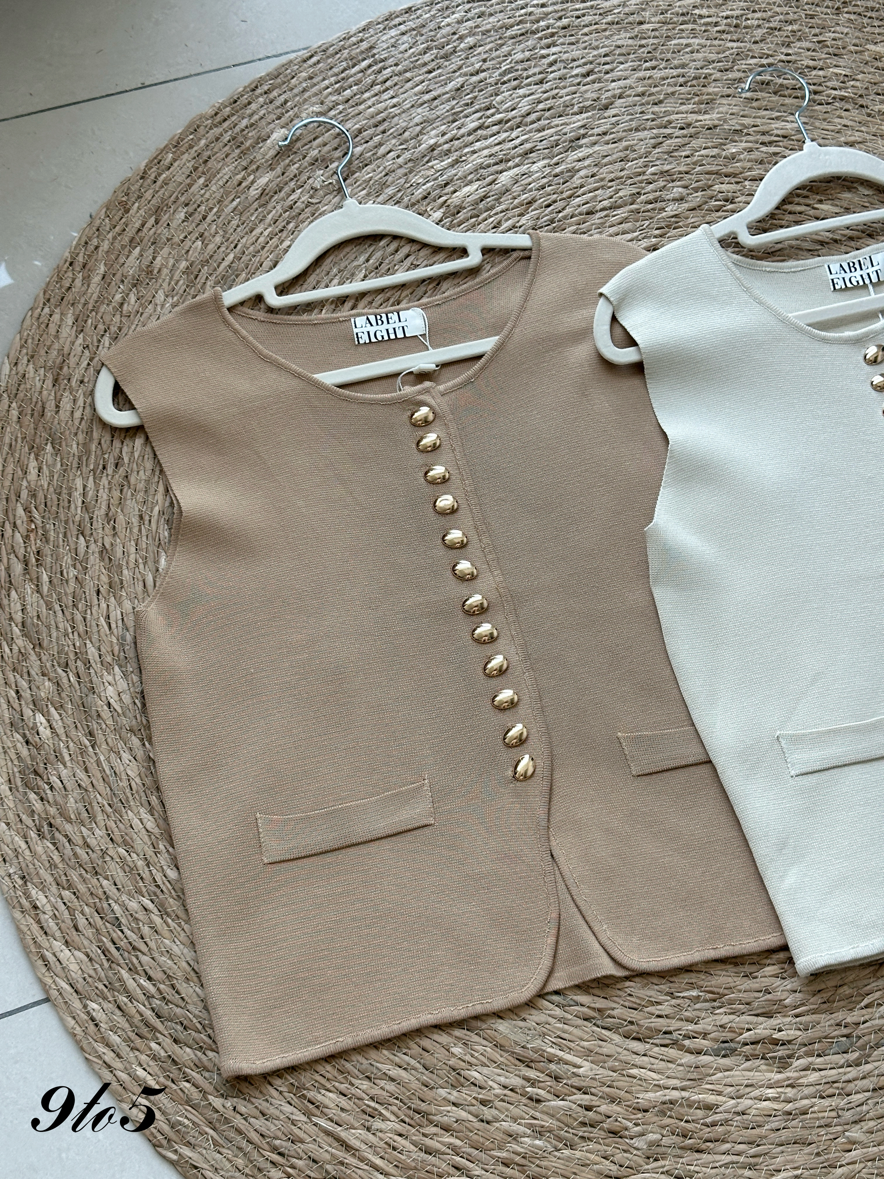 T4245 Button Up Vest Top - 4 Colors 