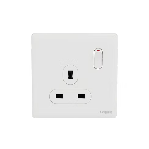 施耐德 Unica X 皎月白 13A單蘇有掣 插座