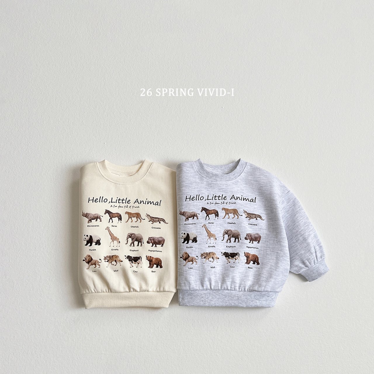 🌸預訂 韓國直送🌸🇰🇷VIVIDI兩色迷你動物印花寬鬆衛衣