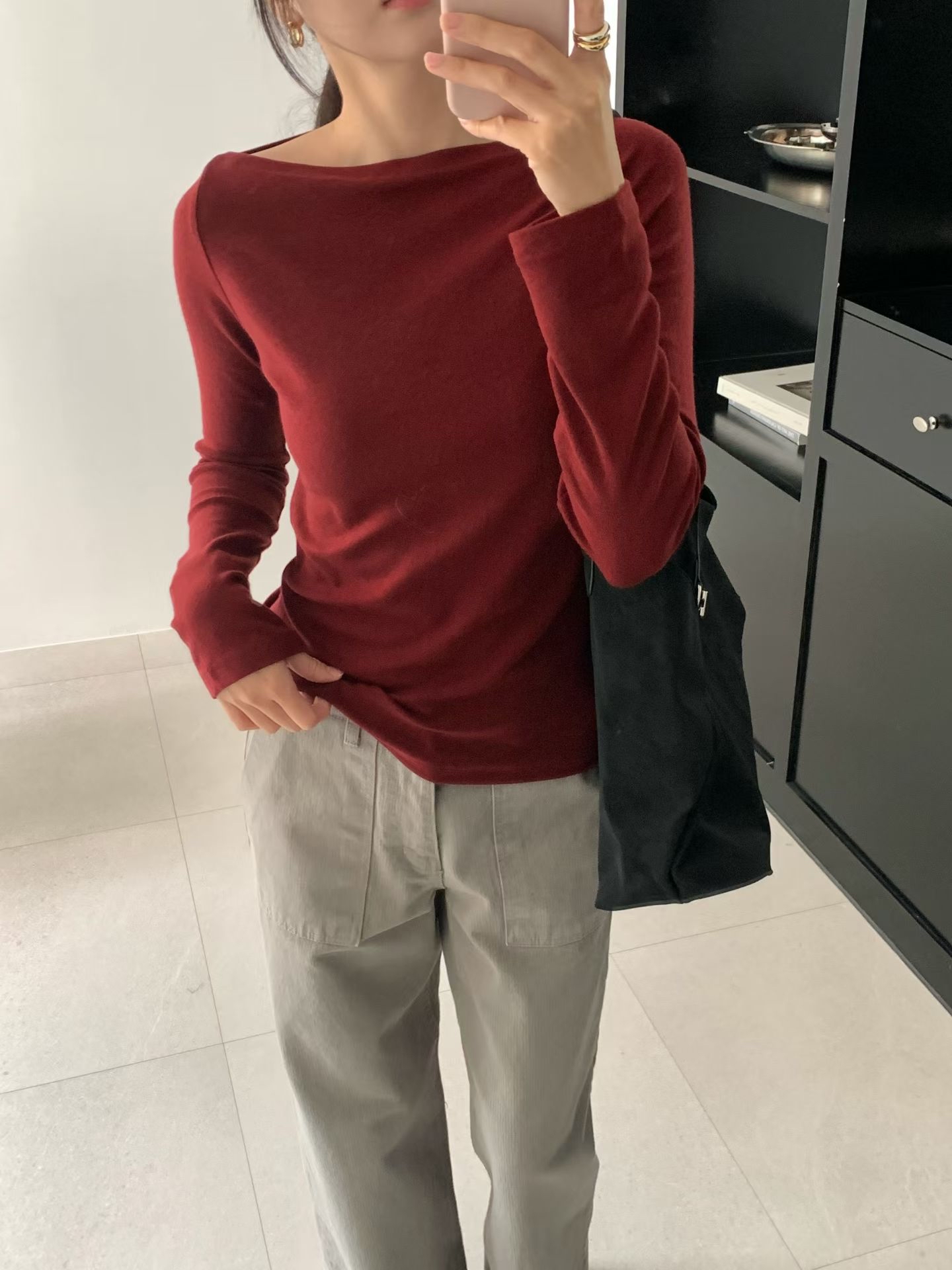 Boatneck wool basic tee 