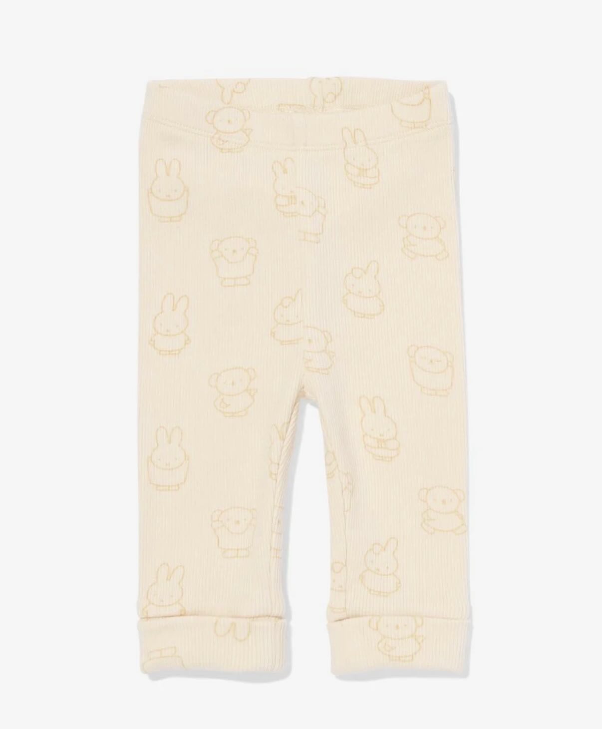 Miffy newborn baby leggings (ecru repeated miffy)