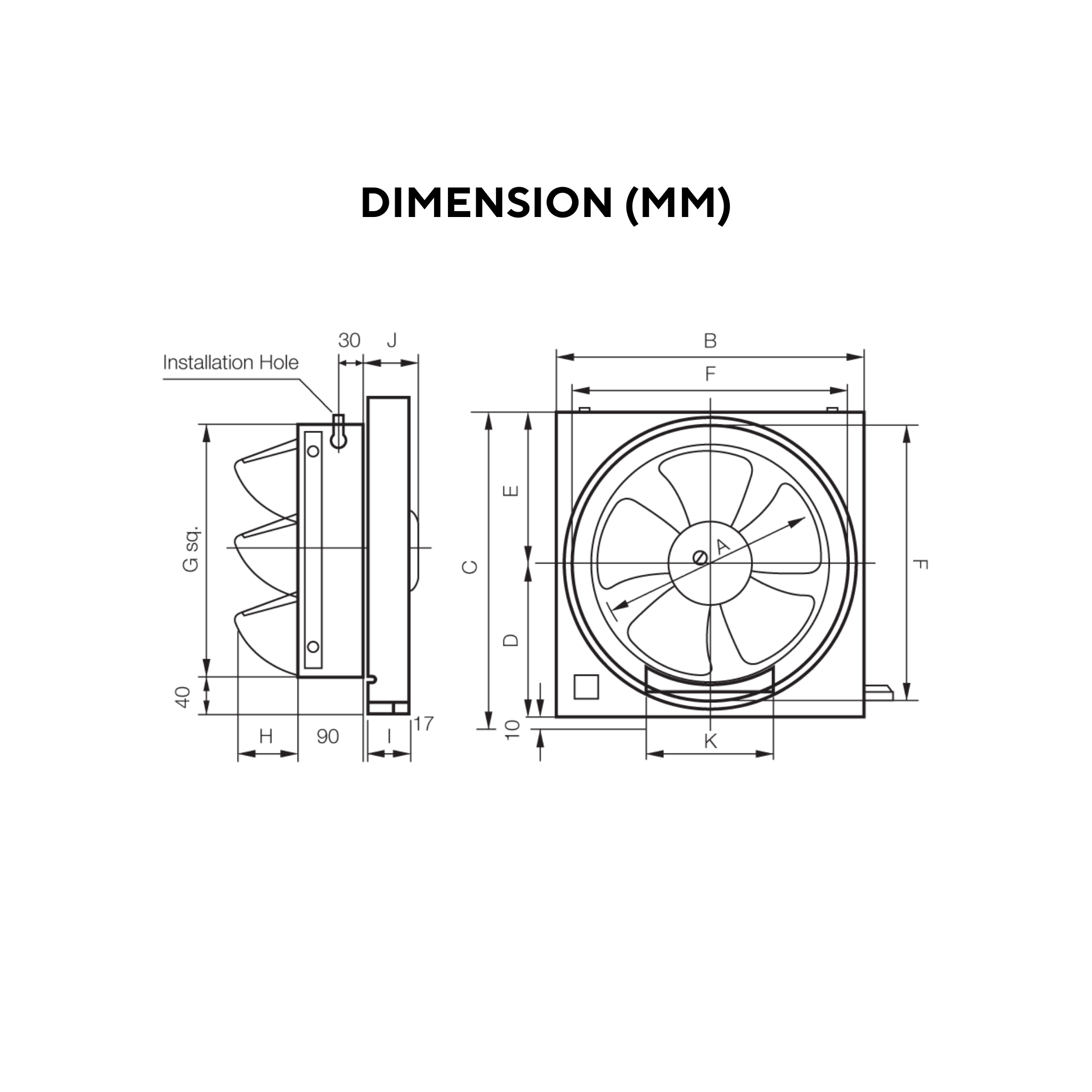 KDK 12" Wall Ventilating Fan 30AQM8