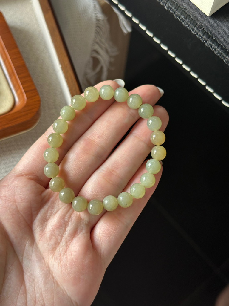 晴水和田 ｜ Hetian Jade 8mm+