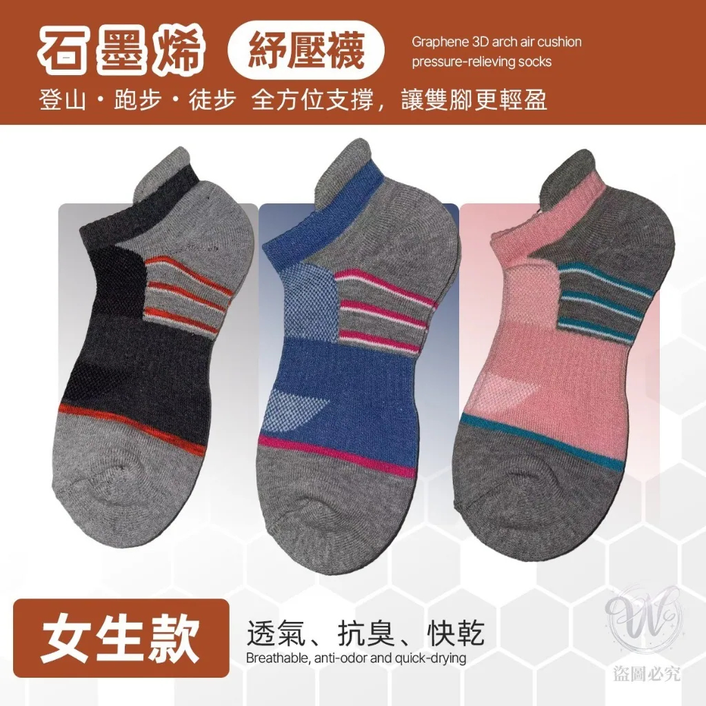 $95袋12雙。2袋起$85袋.會呼吸的黑科技襪 TOP減壓保健襪系列(12雙/袋)