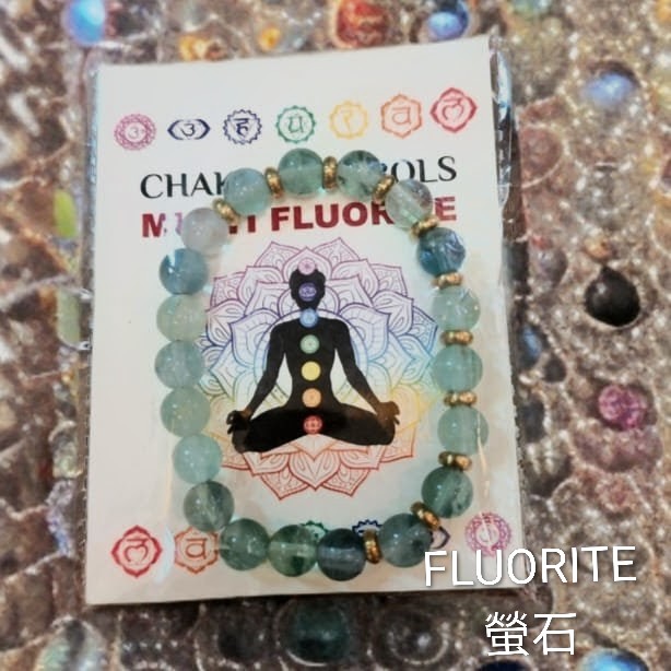 印度七輪水晶串珠手鏈 (8mm)