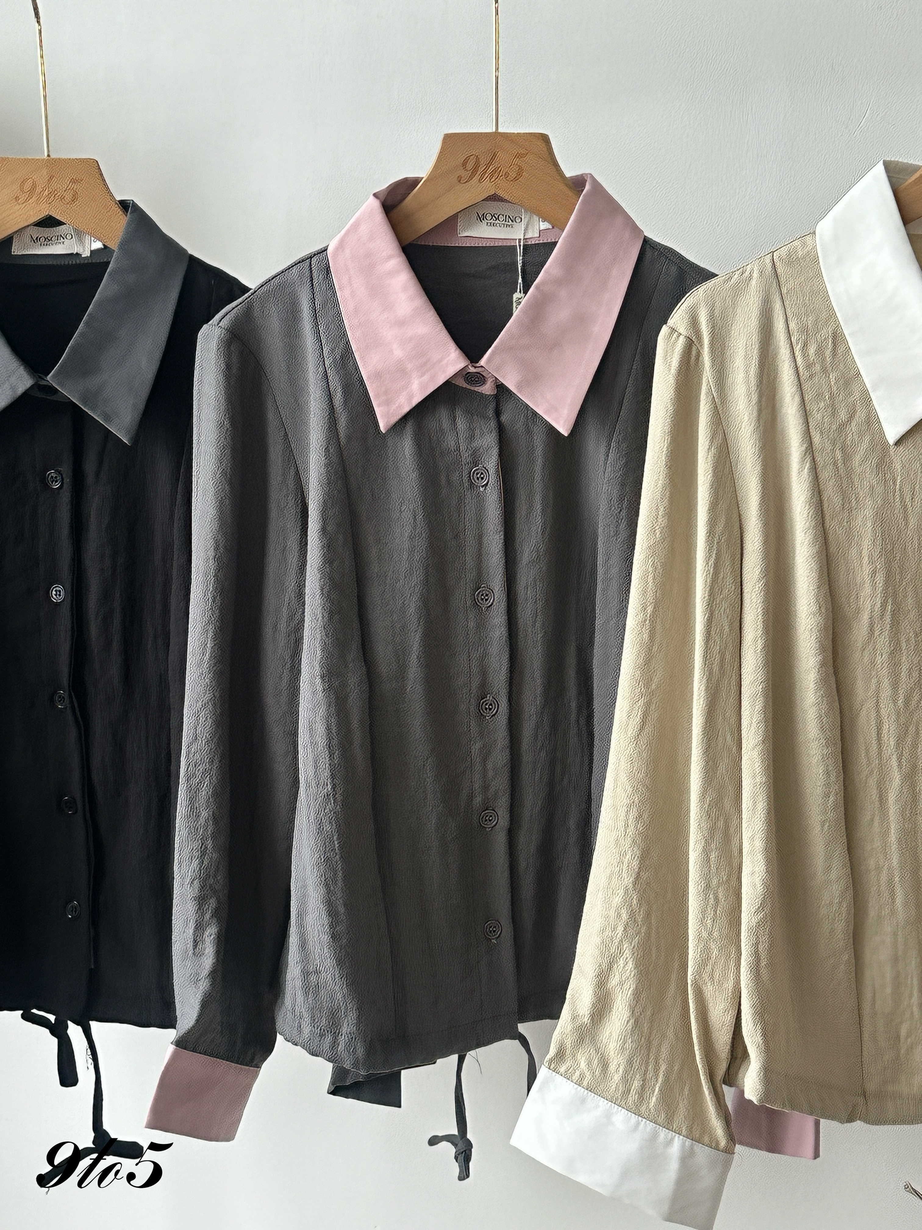 T4324 Contrast Long Sleeve Shirt - 3 Colors 