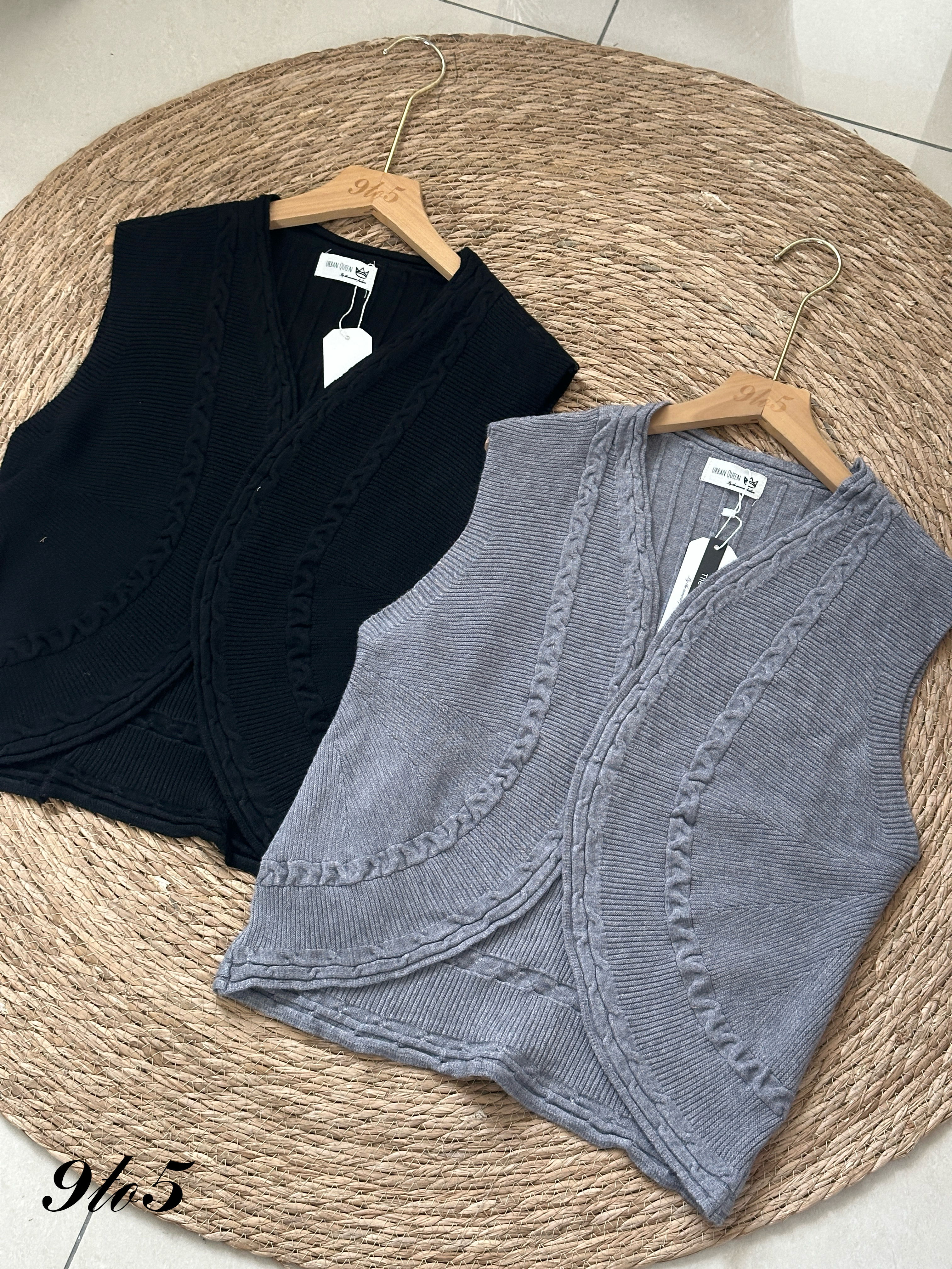 T4085 Cable Knit Vest - 3 Colors