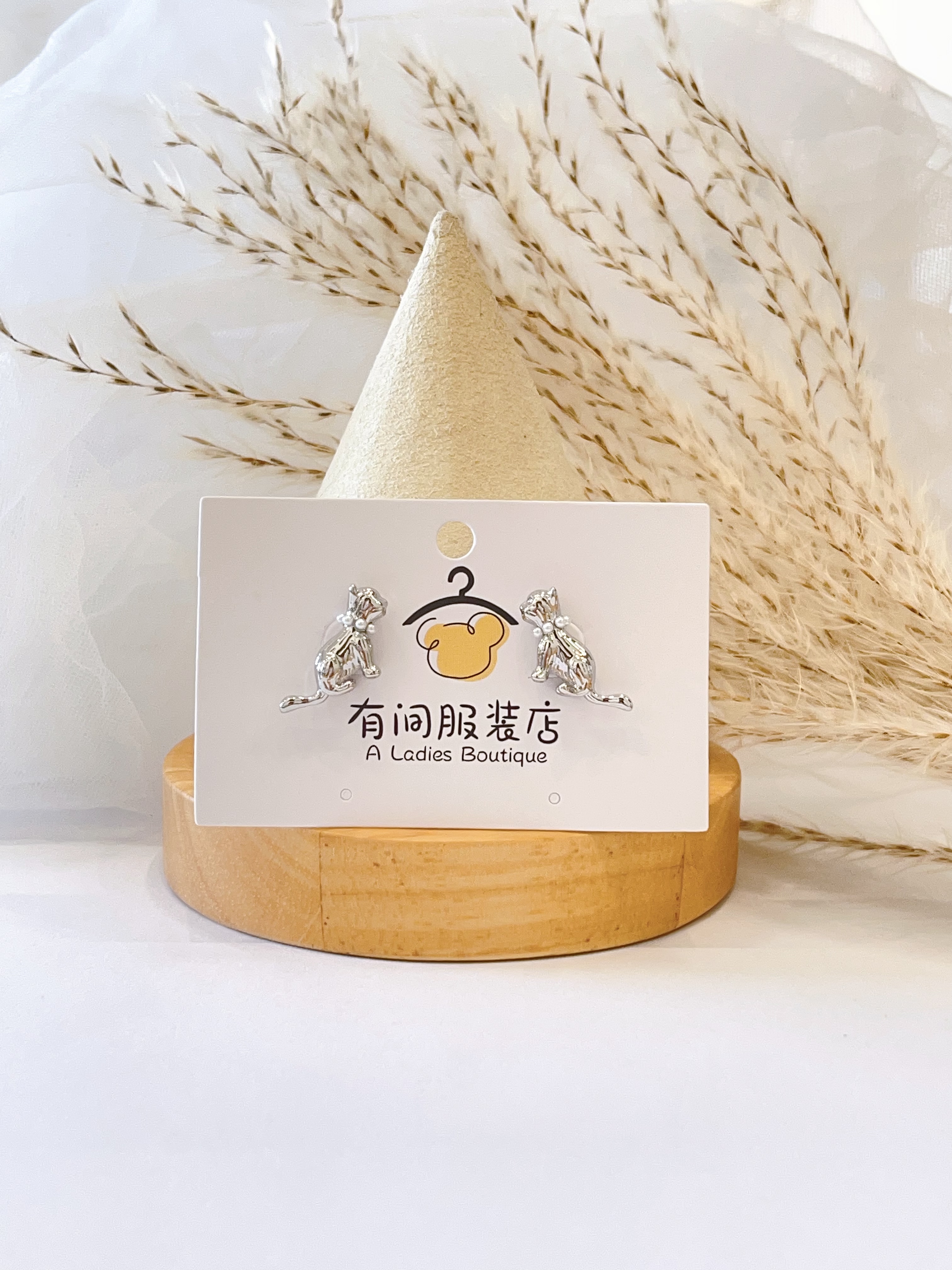 甜酷文艺小猫咪耳环