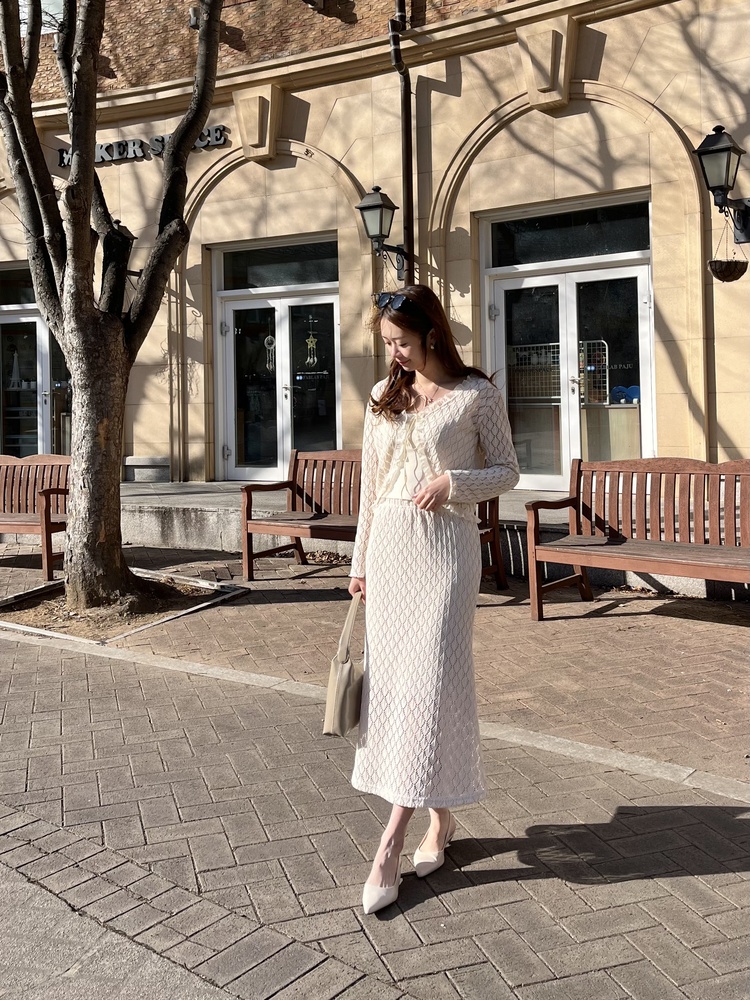 The Lacie Cardigan Set (Ivory)