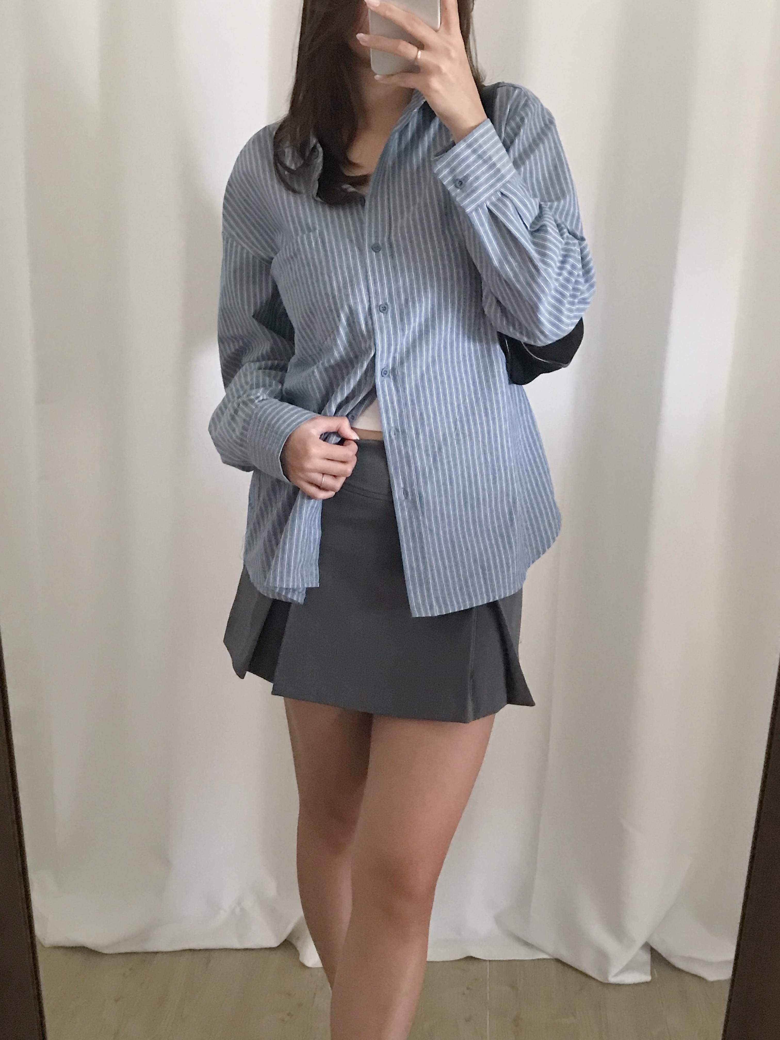 慵懶直條紋襯衫(兩色入)