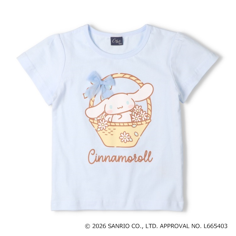 🆕【⭐訂購⭐】  日本直送🌀#Kuromi / #Cinnamoroll 薄紗緞帶短袖Tee🌀[ELCA-0228][260425]