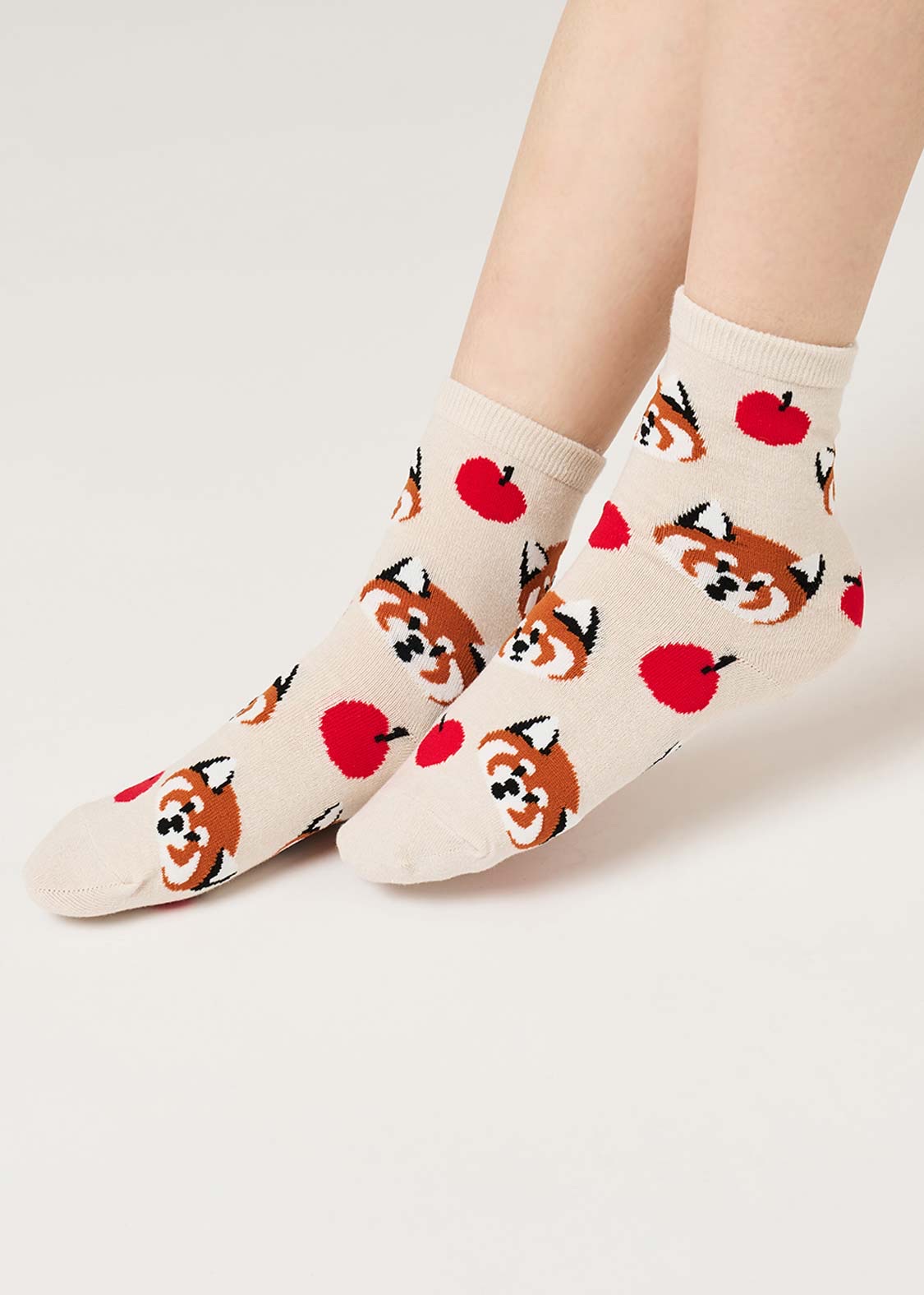 📦訂購 日本限定 graniph IKAKU Red Panda 小熊貓 中筒襪