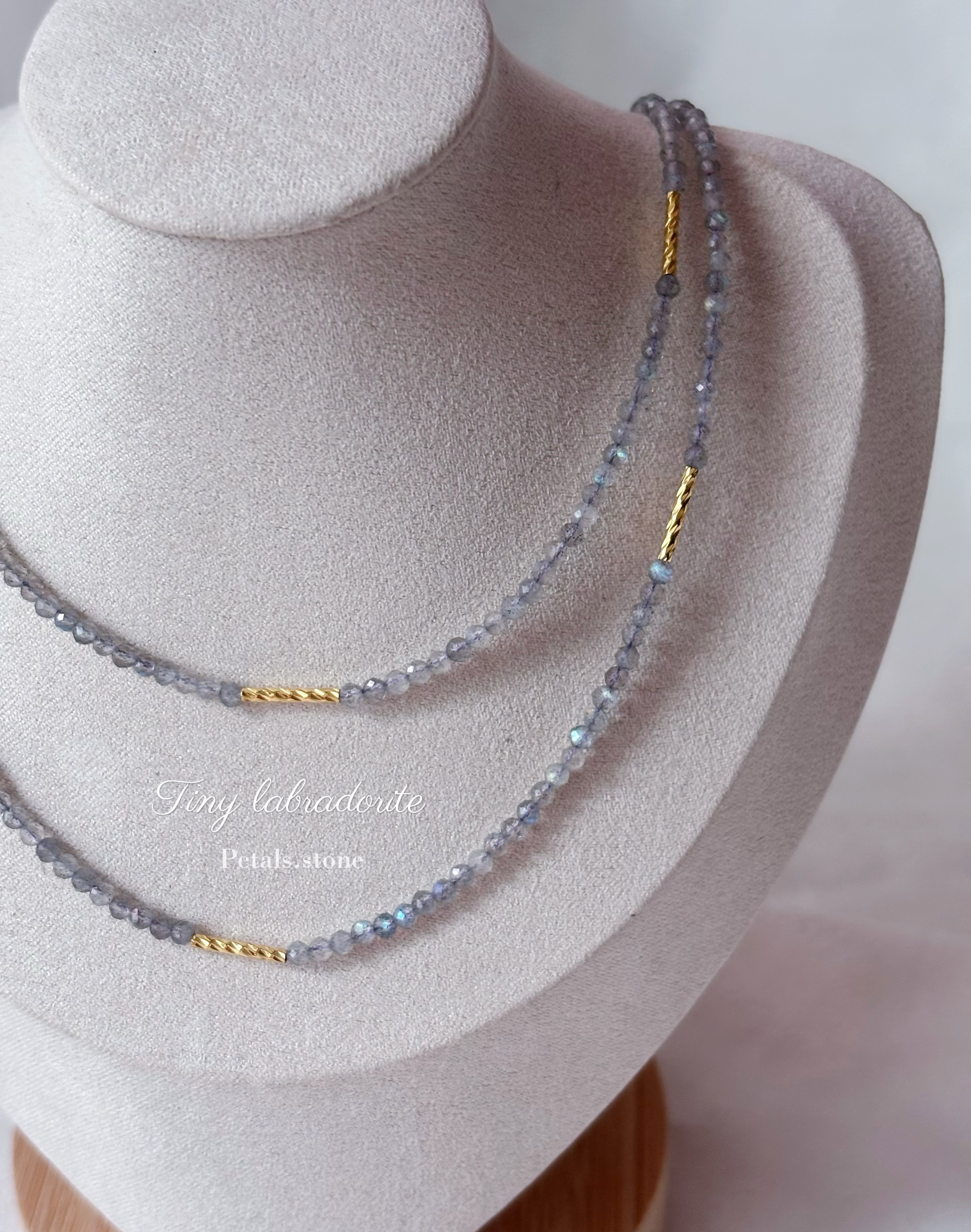 ✨Tiny Labradorite ო̤̫| 精緻切割拉長石頸鏈💙
