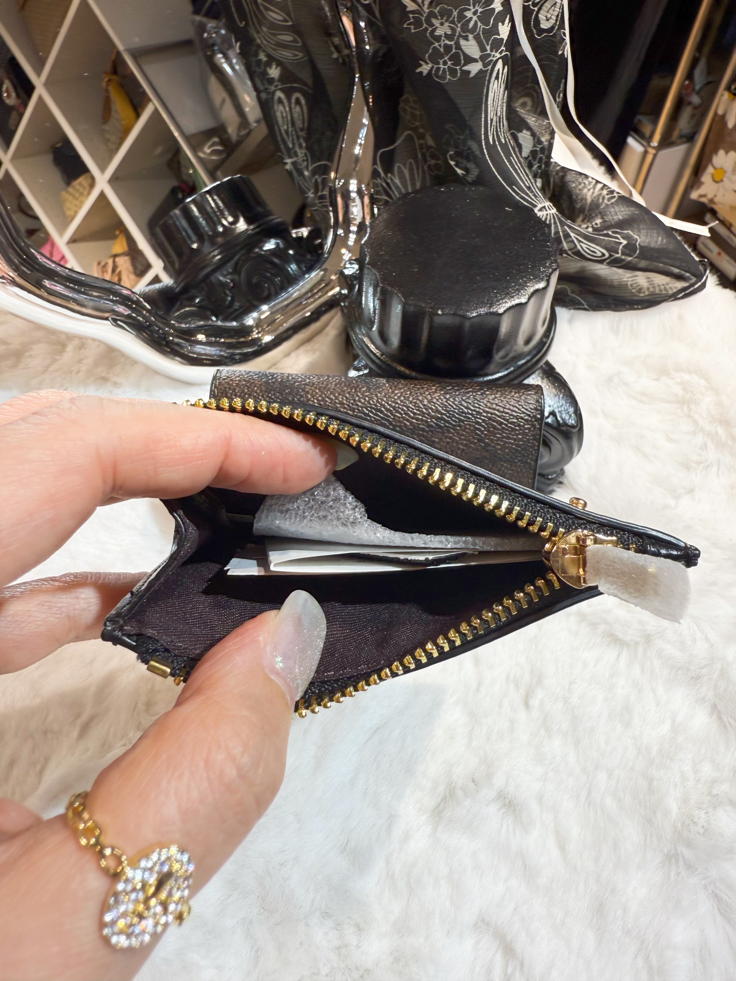 Coach card holder wallet dark/m/logo/m