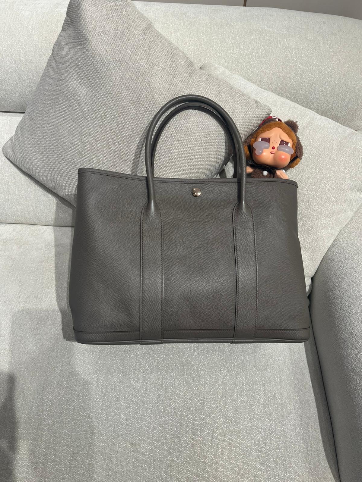 Hermes garden party 36,STAMP A錫器灰 Epsom 牛皮 100%Authentic, 98%new ✅塵袋✅box