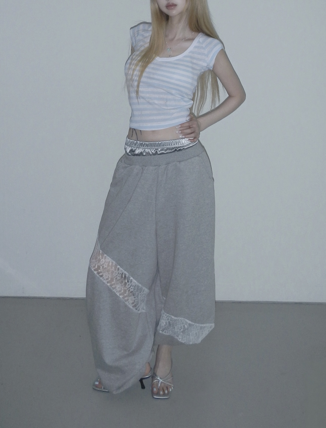 Double-Waist Lace Sweatpants