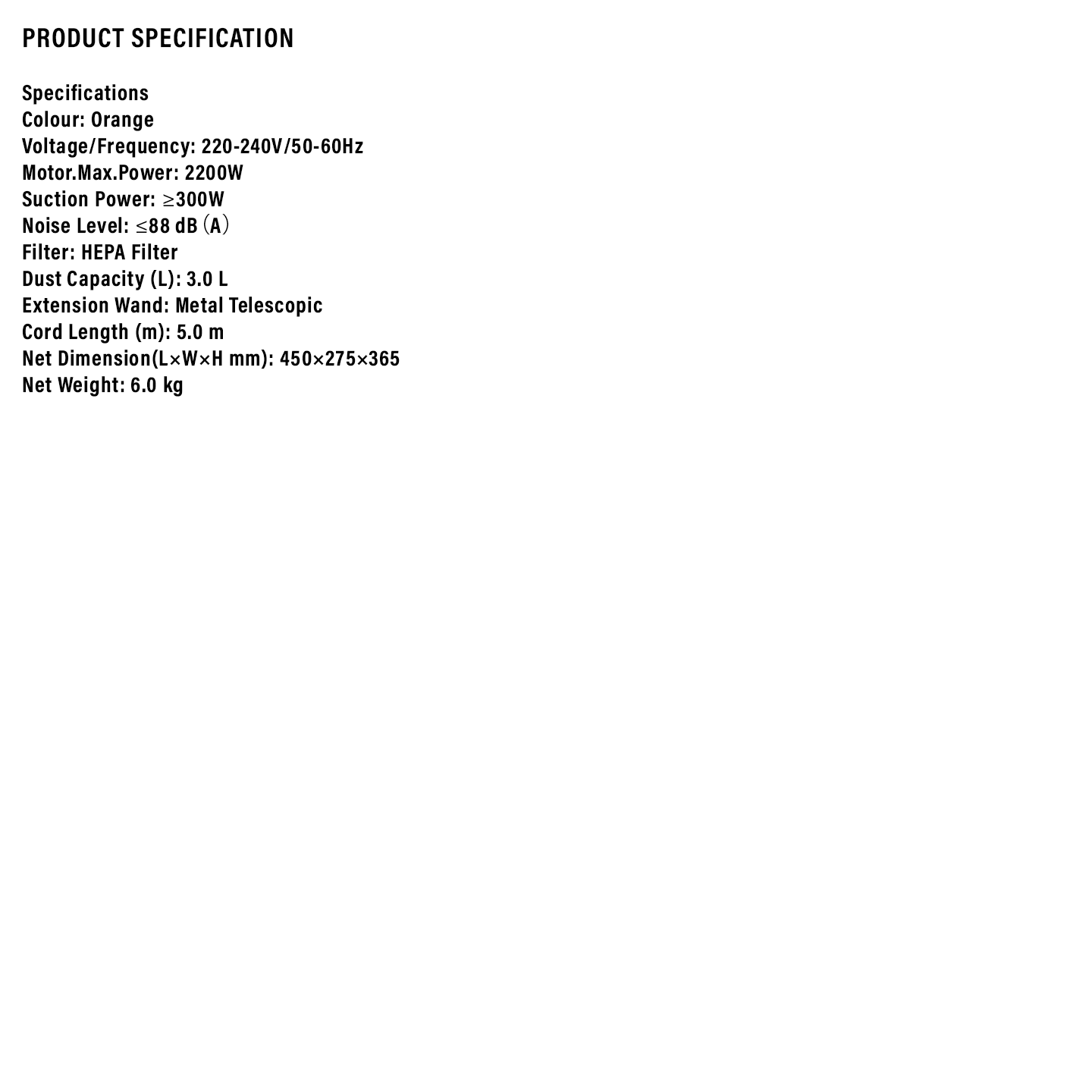 Sharp 2200W Bagless Vacuum Cleaner (ECC2219N)