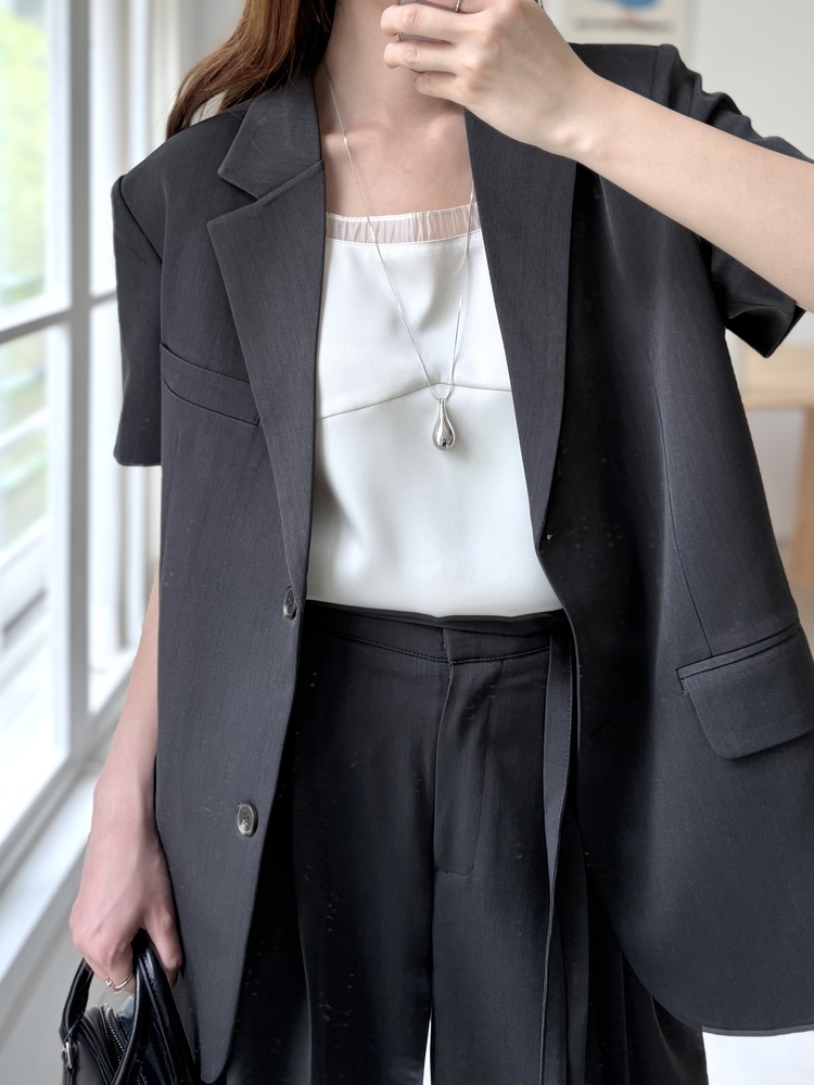 Aveline Relaxed Fit Blazer (Charcoal)