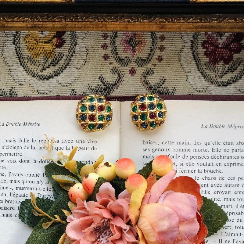 1980s Canadian Designer D'orlan High Quality Colourful Rhinestone/Crystal Clip Earrings(MT1877-9)