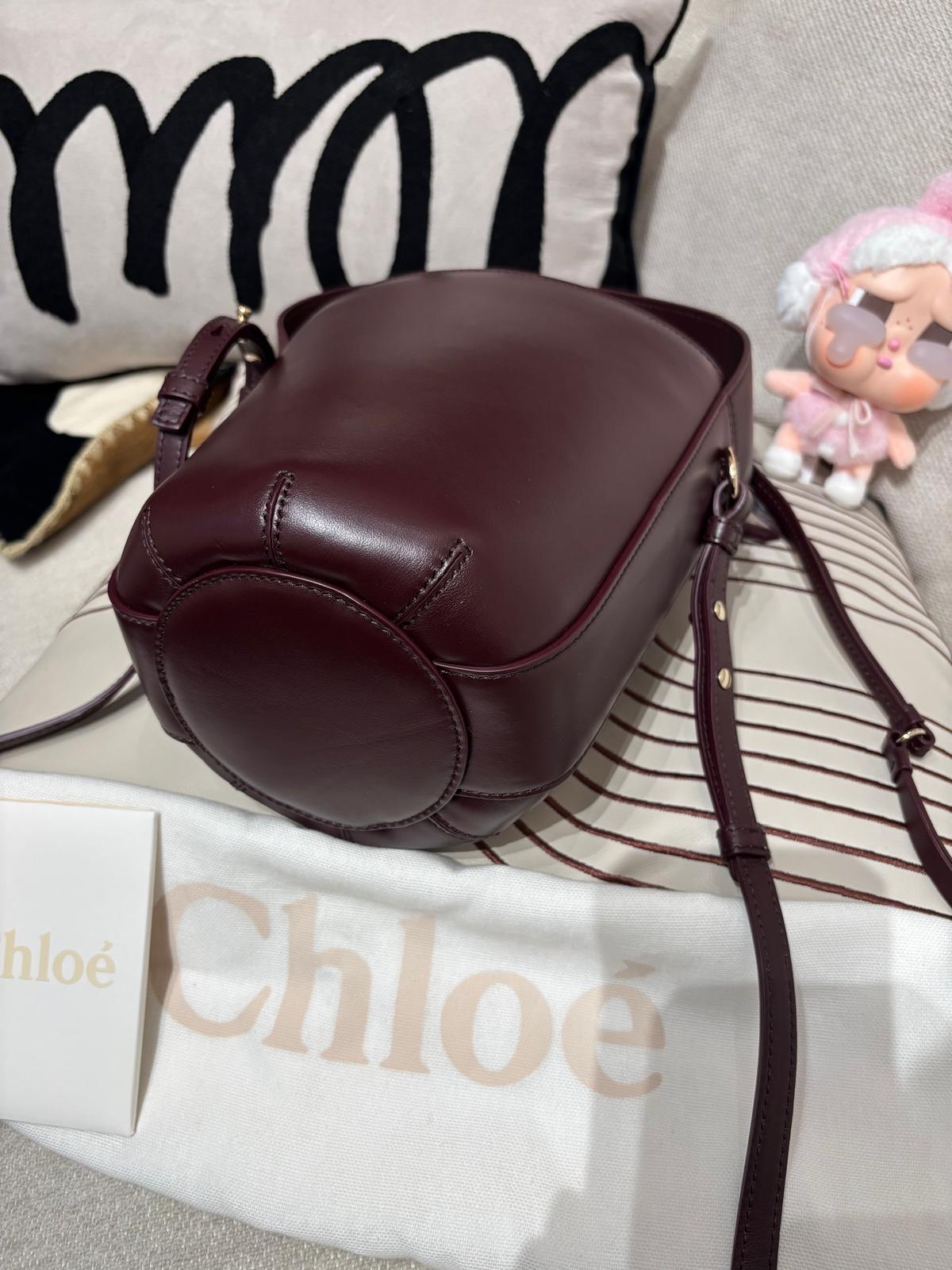 Chloe sense bucket 2way bag 酒紅 100%Authentic ,98%new ✅card✅dust bag 