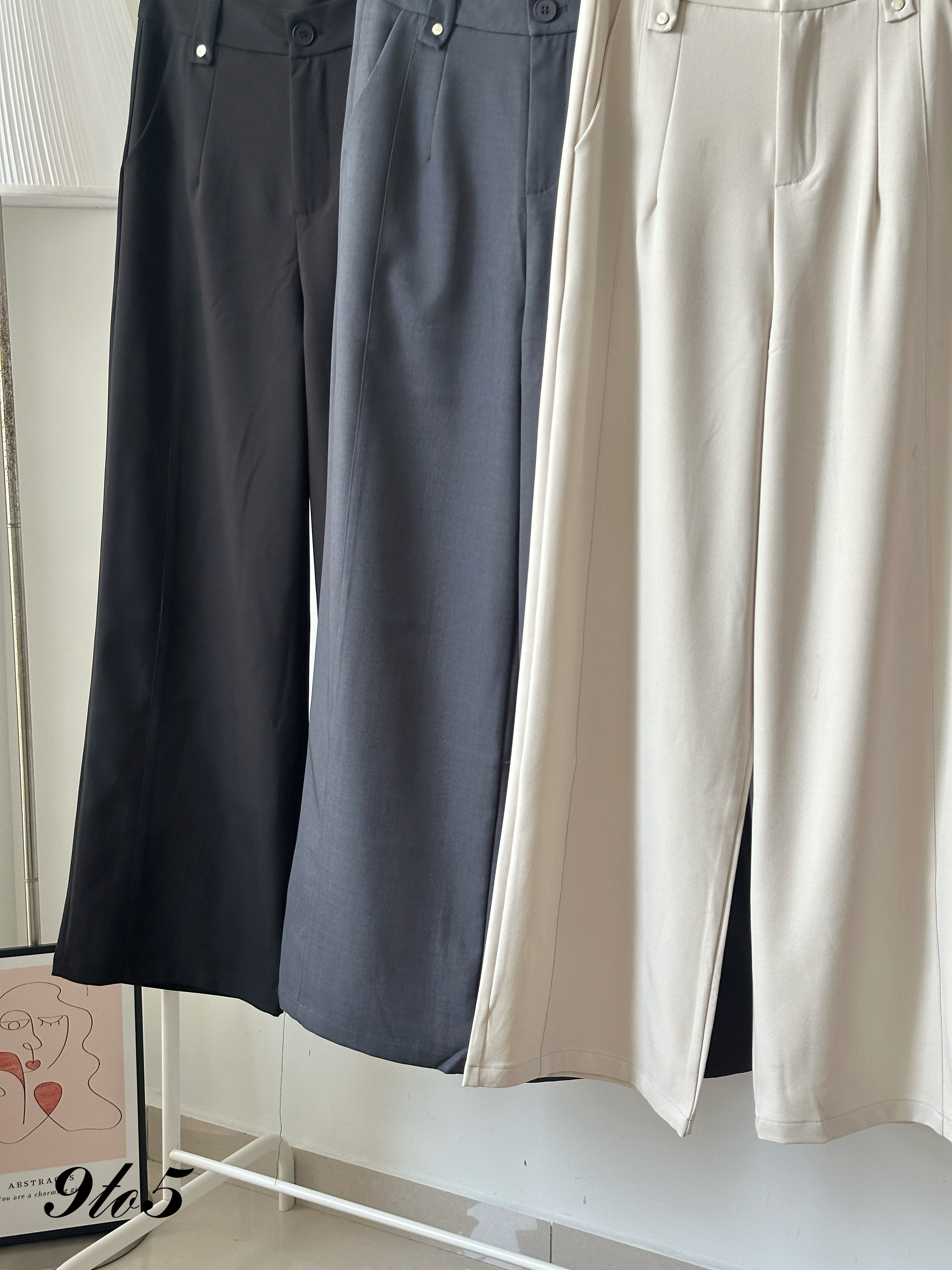 S1898 High Waist Long Pants - 3 Colors 