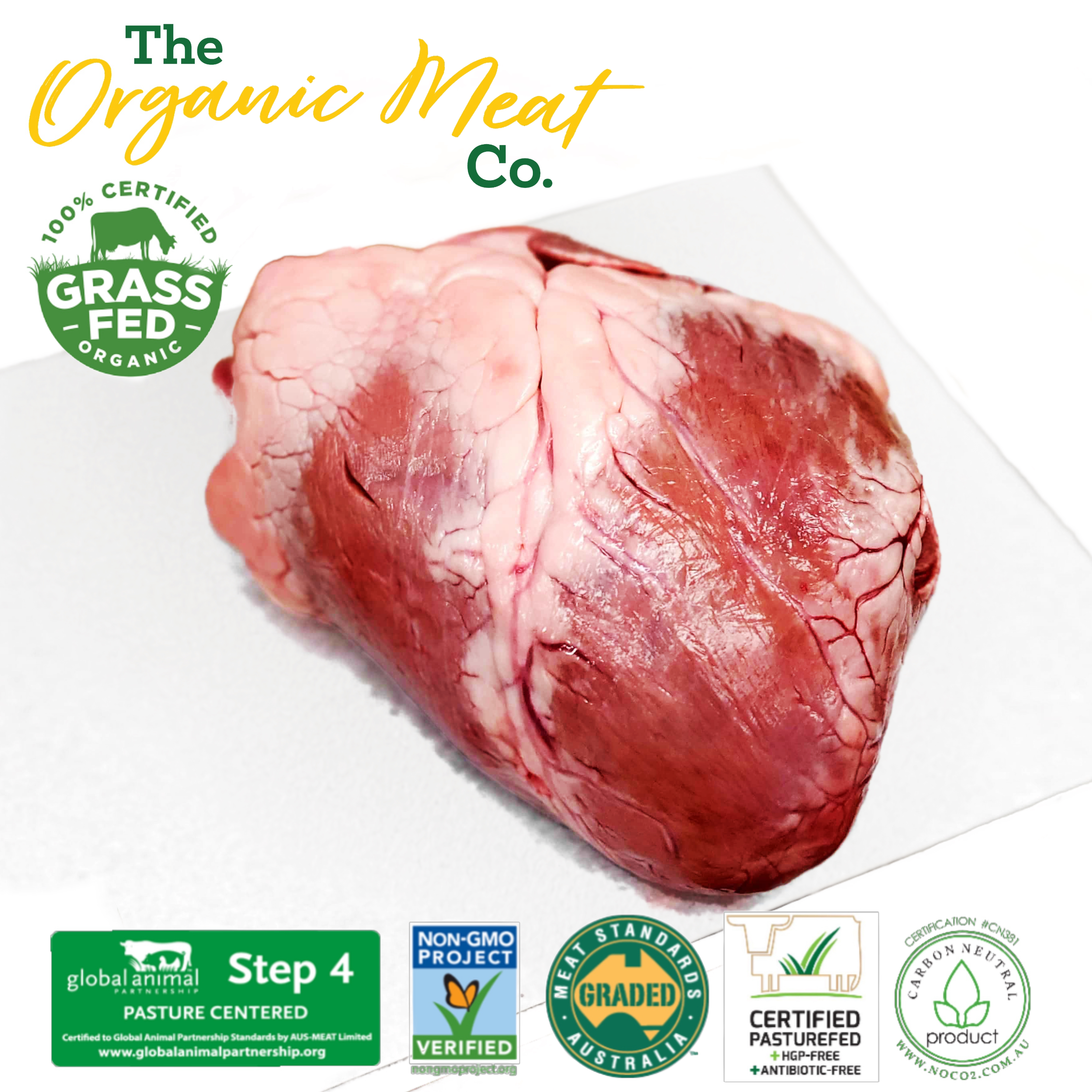 ❄️澳洲 有機全草飼原隻牛心 Australia 100% Organic Grass-fed Whole Beef Heart 