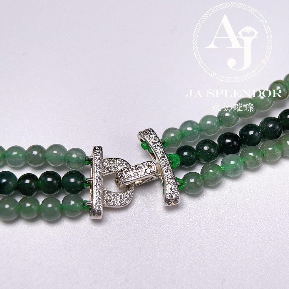FB-G24 天然翡翠A玉 綠野仙蹤扭紋設計項鏈