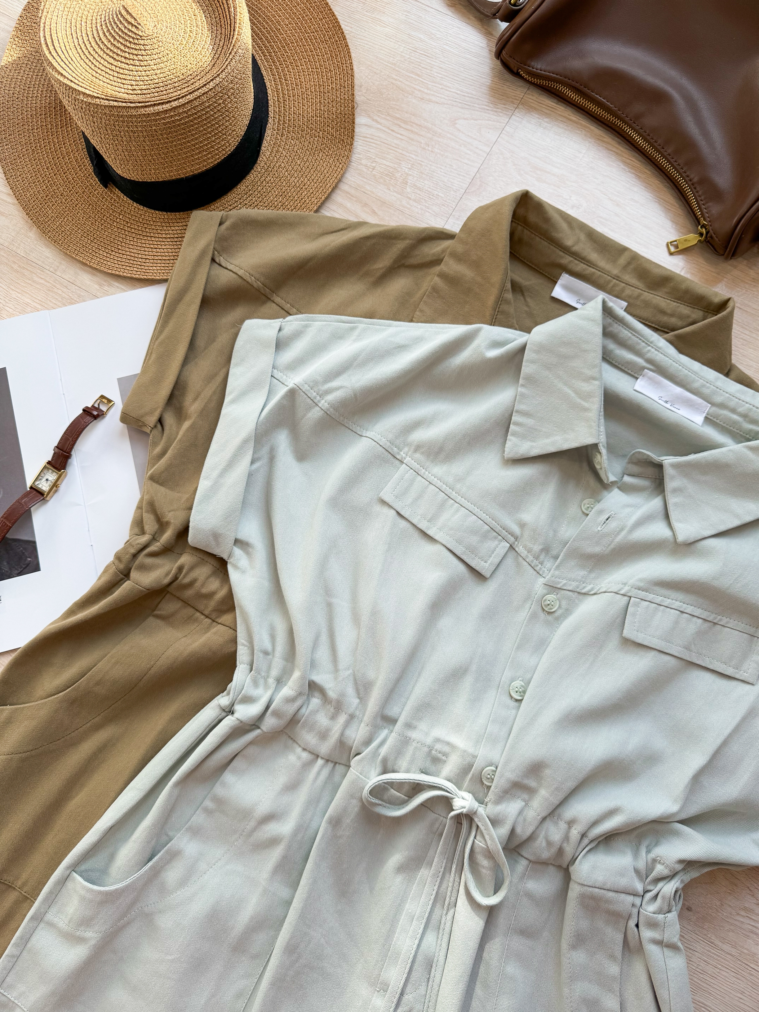 Emma Jumpsuit 懒人穿搭！小个子Polo领美式复古工装风连体裤 （ 4 Colours ）