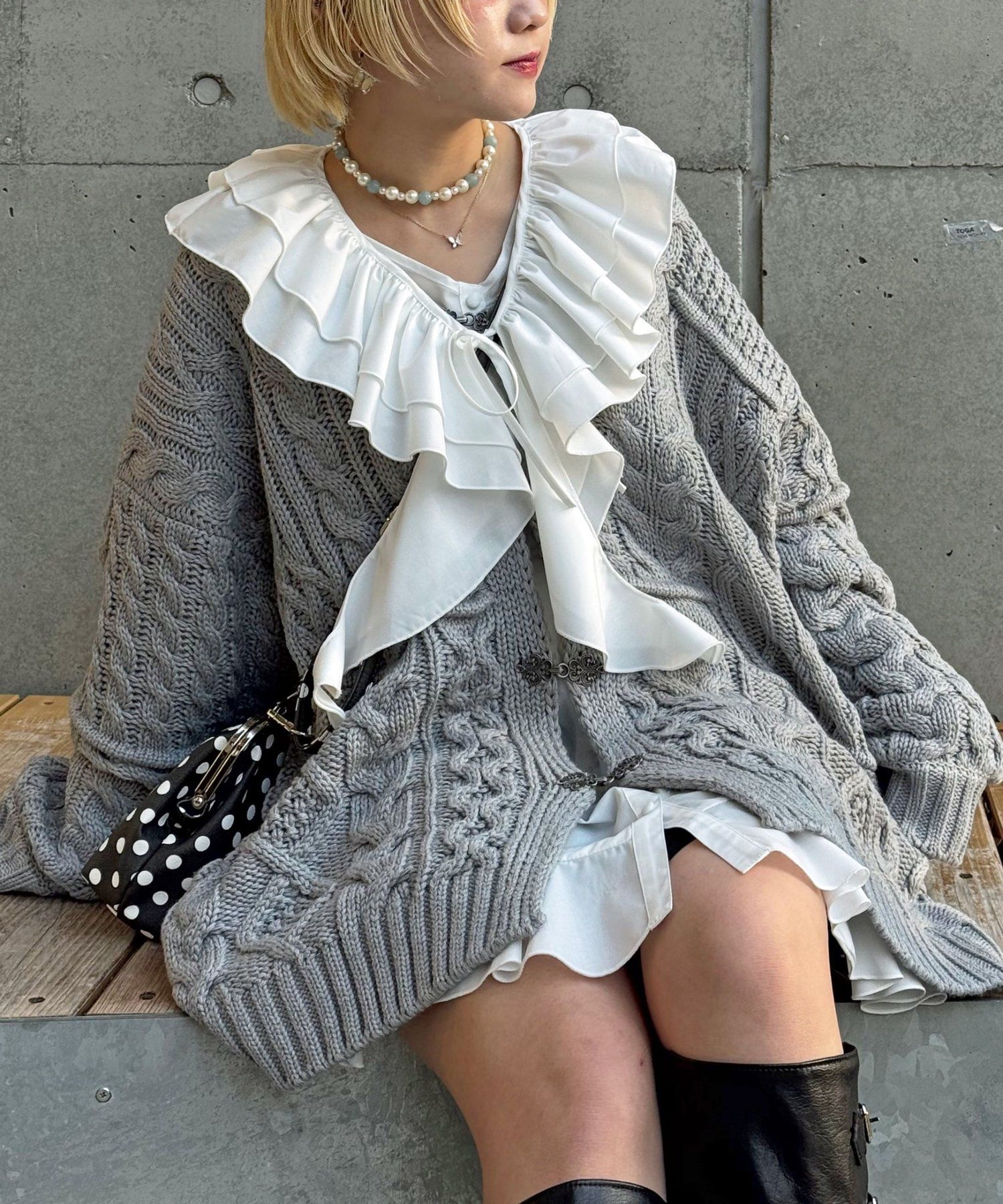 麻花針織長外套【JT026】