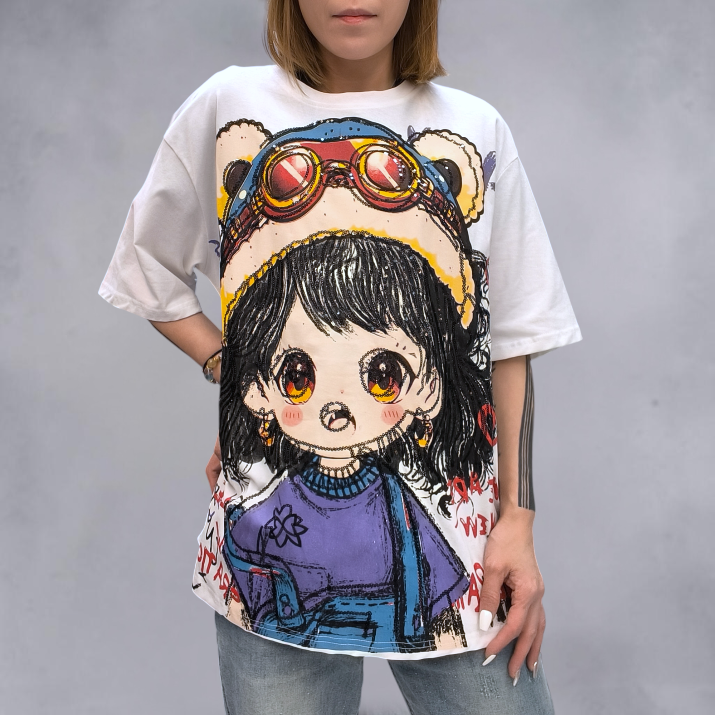 小女孩珠片T
