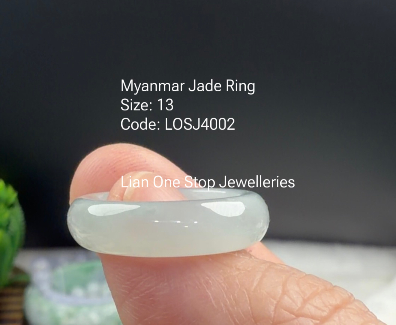 (Size 13) Code: LOSJ4002 Myanmar Jade Ring 