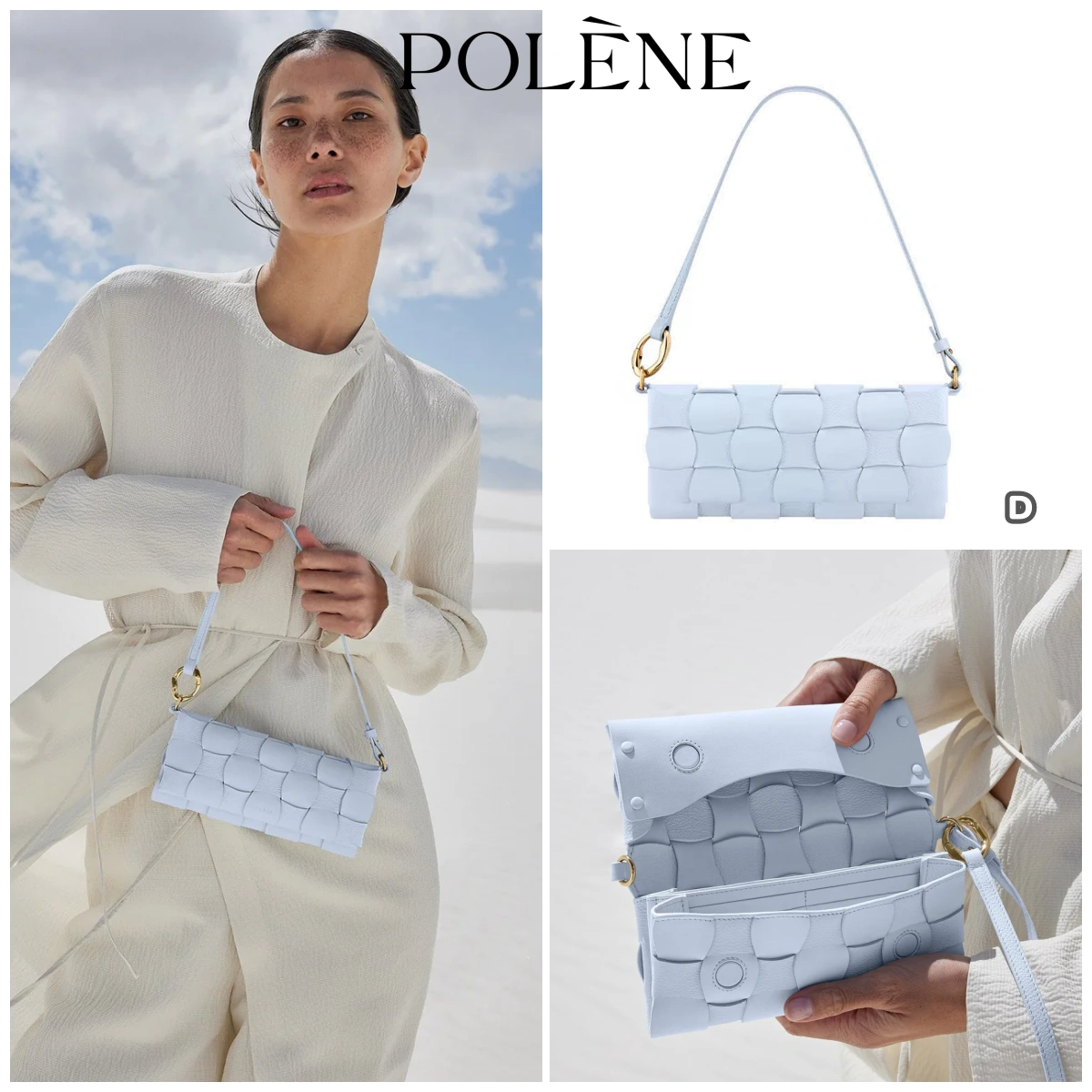 POLENE Neiti 皮革編織手袋