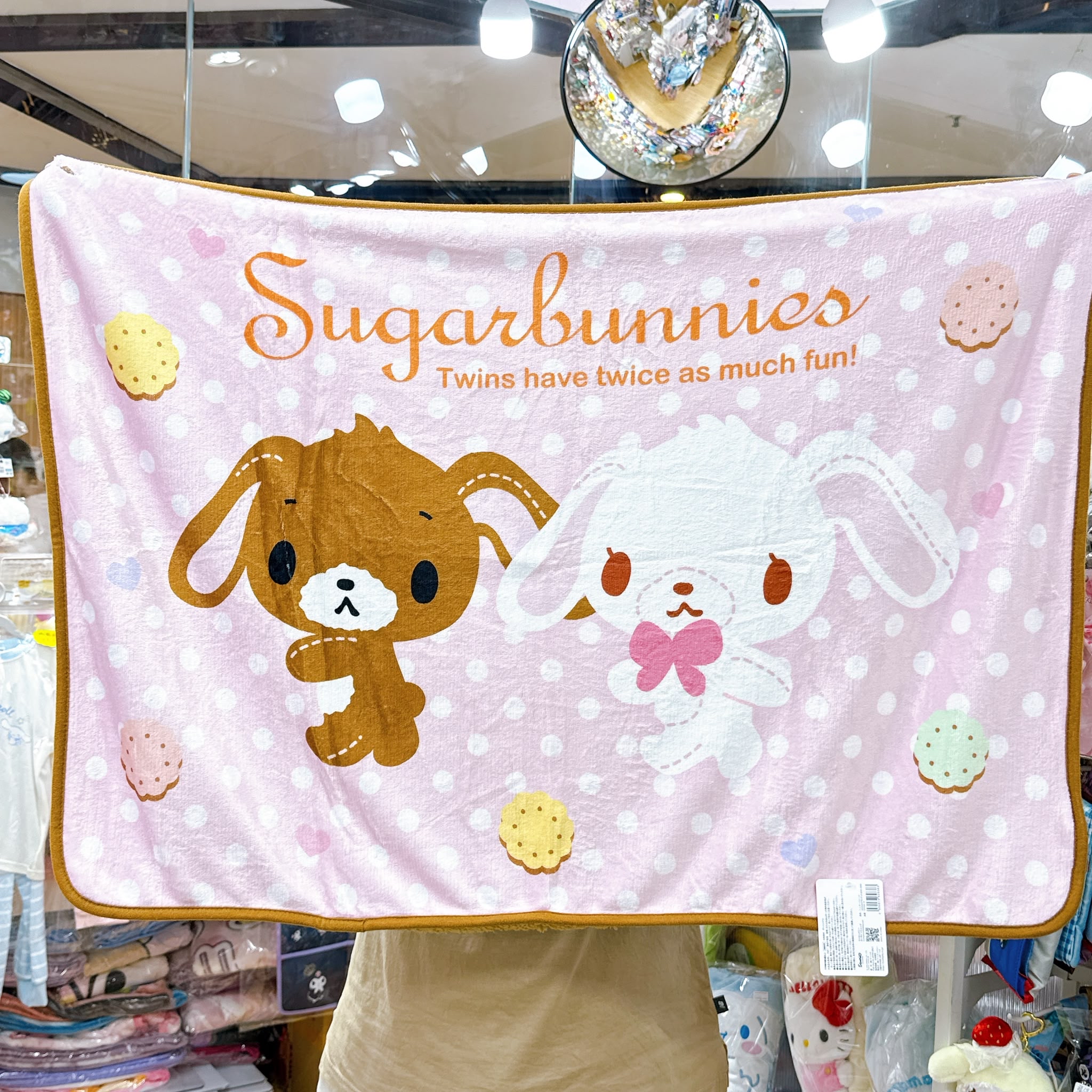 日本直送日本版Sanrio  sugar bunny100×70 cm毛氈 可以做披肩 有拍鈕