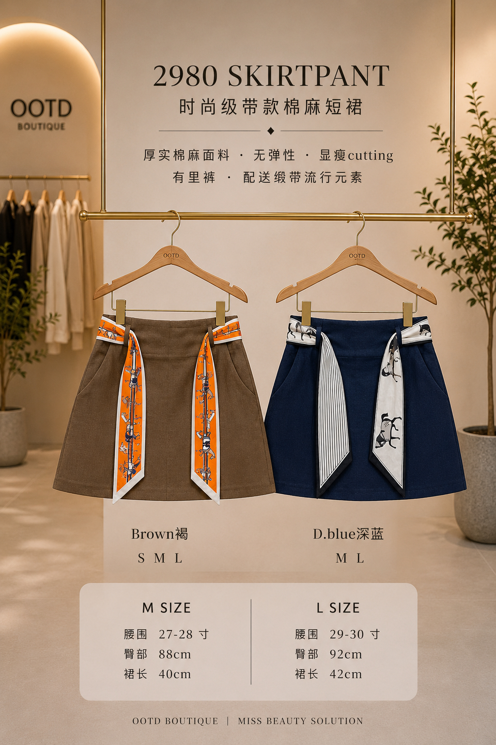 2980 NEW DESIGN SKIRT PANT WITH SEGMENT 