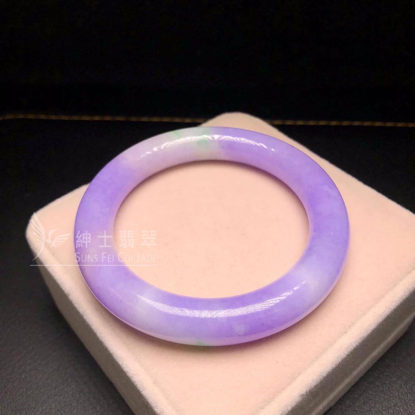 C01750 濃色正紫飄翠圓條手鐲 52.5mm