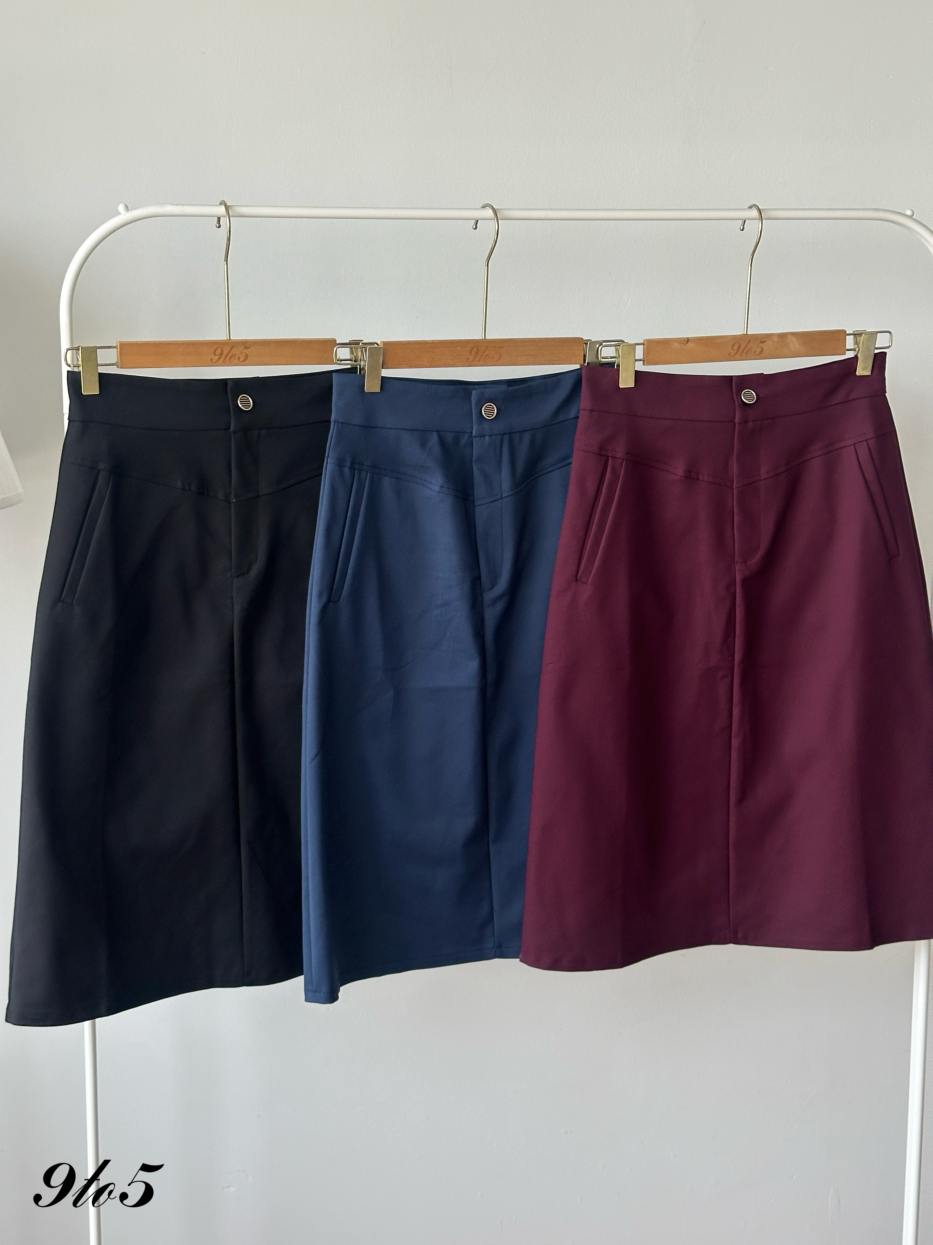 S2004 A Line Midi Skirt - 3 Colors 