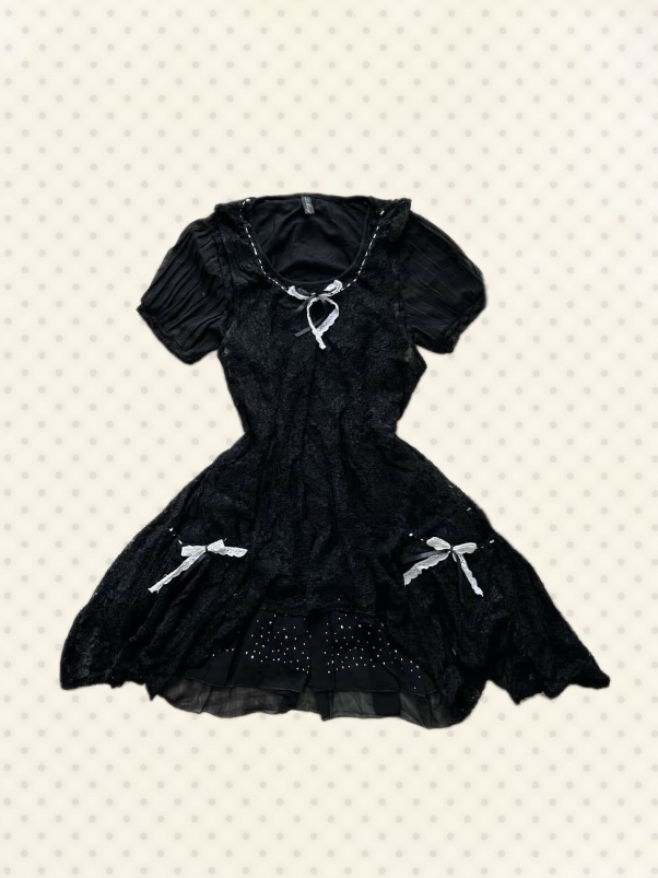 Black Lace Dress Outfit Set