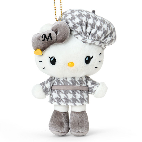 HELLO KITTY毛公仔球鏈掛件吊飾-MIMMY(單色千鳥格)